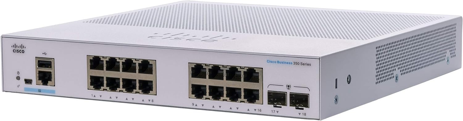 Cisco Catalyst 1300-16XTS Managed Switch, 8 Port 10G Copper, 8x10GE SFP+, Limited Lifetime Protection (C1300-16XTS)