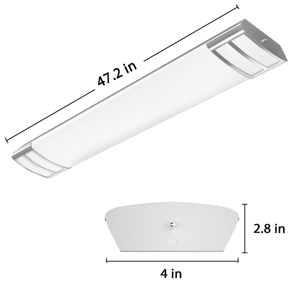ANTLUX 4ft LED Flush Mount Linear Lights 40W 4500lm Kitchen Light Fixtures, 4000K, 4 Foot led Kitchen Ceiling Light fixtures for Living Room, Laundry, Replace for Fluorescent Version 2 Pack