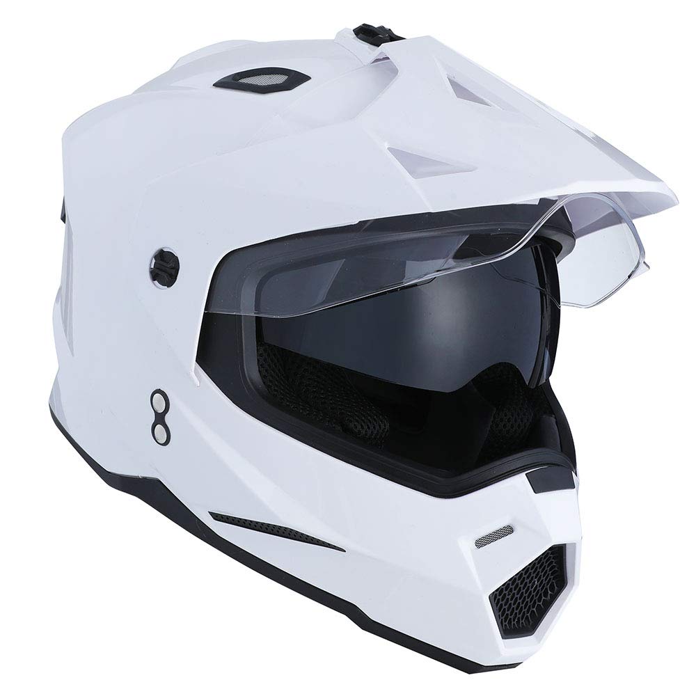 1Storm Dual Sport Motorcycle Motocross Off Road Full Face Helmet Dual Visor: HF802