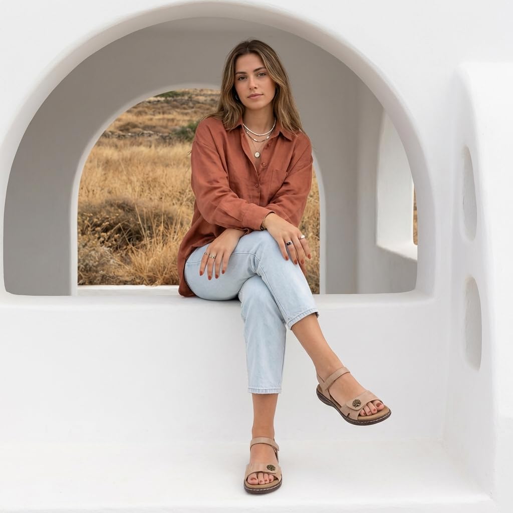 CUSHIONAIRE Bloom Comfortable Dressy Womens Sandals with Arch Support, Adjustable Straps, and Memory Foam Footbed.