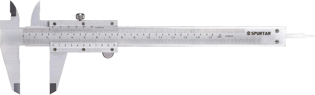 Spurtar Vernier Caliper Measuring Tool 6", 0-6Inch/0-150mm Manual Non Digital Calipers, 0.001"/0.02mm High Precision Durable Micrometer