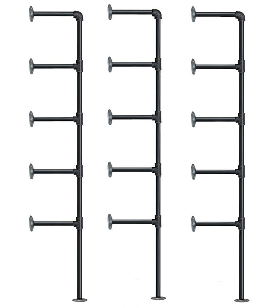 Industrial Retro Wall Mount iron Pipe Shelf,DIY Open Bookshelf,Hung Bracket,Home Improvement Kitchen Shelves,Tool Utility Shelves, Office shelves, bookshelves and bookcases (2Pcs)