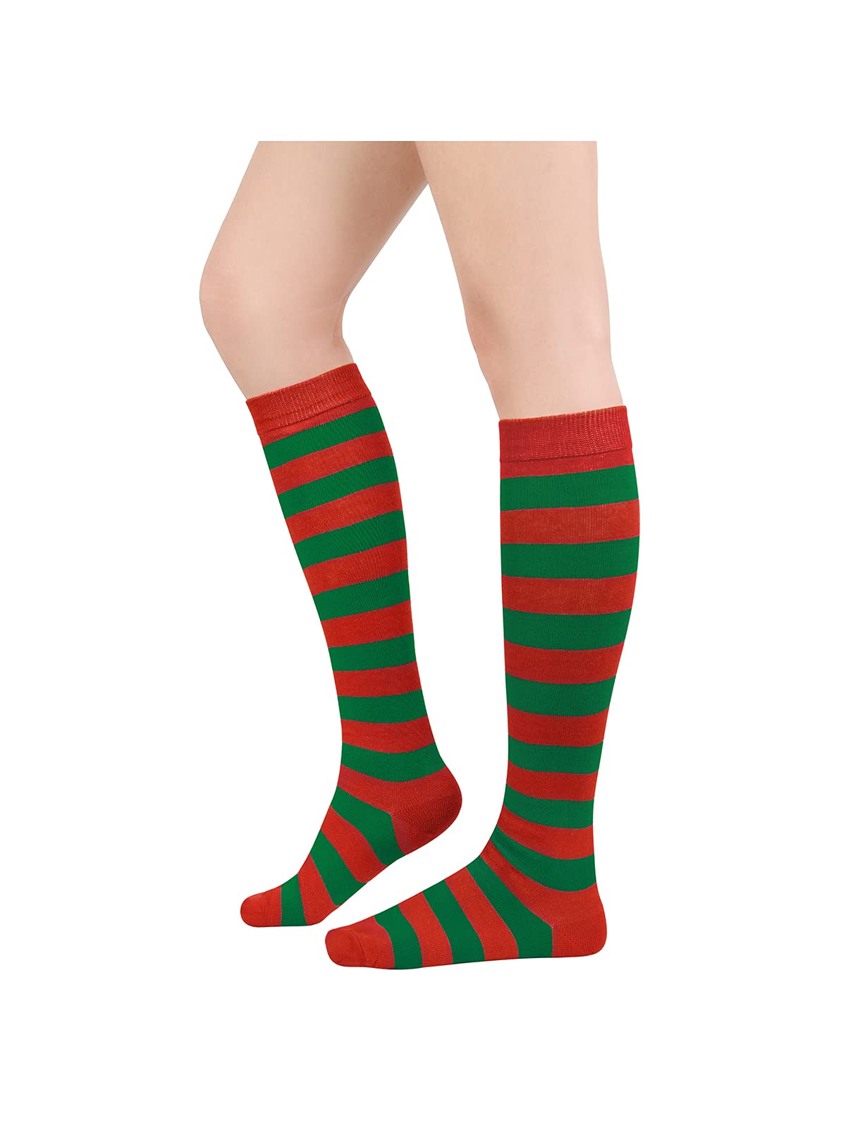 Century Star Knee High Striped Socks for Women - Long Thin Tube Sports Thigh High Socks Tall Stockings