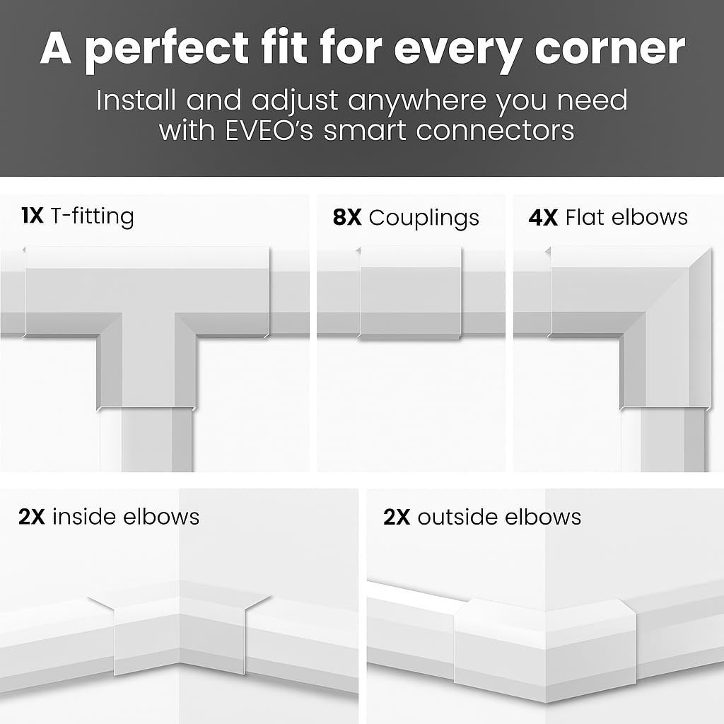 Cord Covers for Wires on Wall - 150in Cable Management Cable Hider - Cord Hiders for TV On Wall - Paintable Cable Concealer - Wire Covers for Cords - 10X (L16 x W0.95 x H0.5) - Medium | Beige
