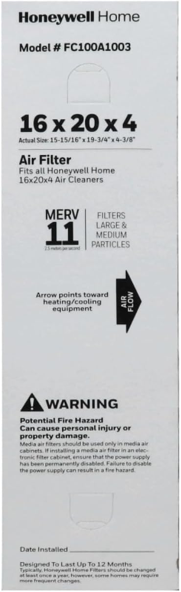 Honeywell Replacement Media - FC100A1003 - 16" x 4" x 20" - 2-Pack