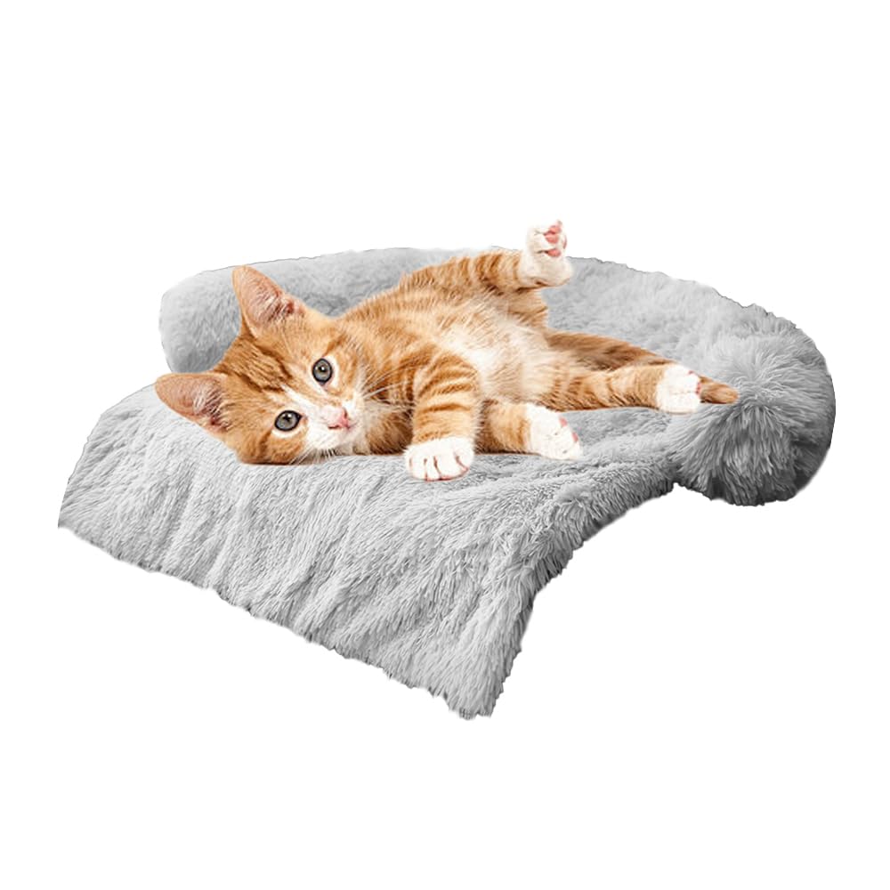 Luxurious Calming Dogs/Cats Bed Mats, Dog Pad Washable Removable Couch Cover, Plush Long Fur Mat for Pets, Waterproof Lining, Perfect for Small, Medium and Large Dogs and Cats (Beige, 31"x23")