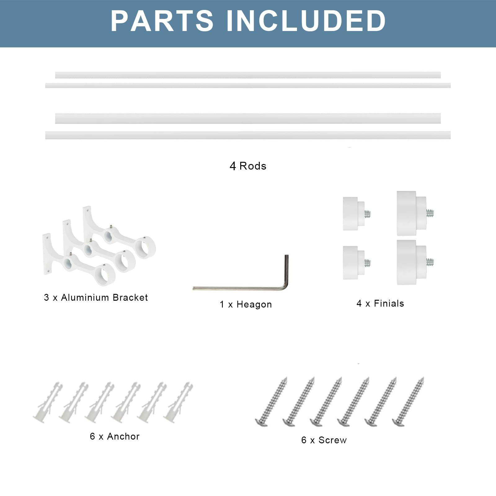 Heavy Duty Double Curtain Rods with Cylindrical Cap Finials - 36 to 72' Telescoping Rods, 1 Inch and 5/8 Inch Diameter, Light Gold