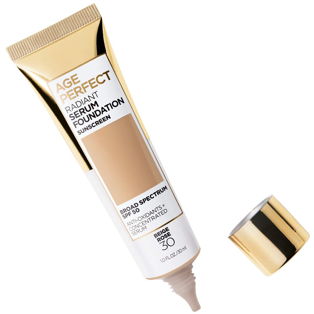 L'Oreal Paris Age Perfect Radiant Serum Foundation with SPF 50, Almond, 1 Ounce