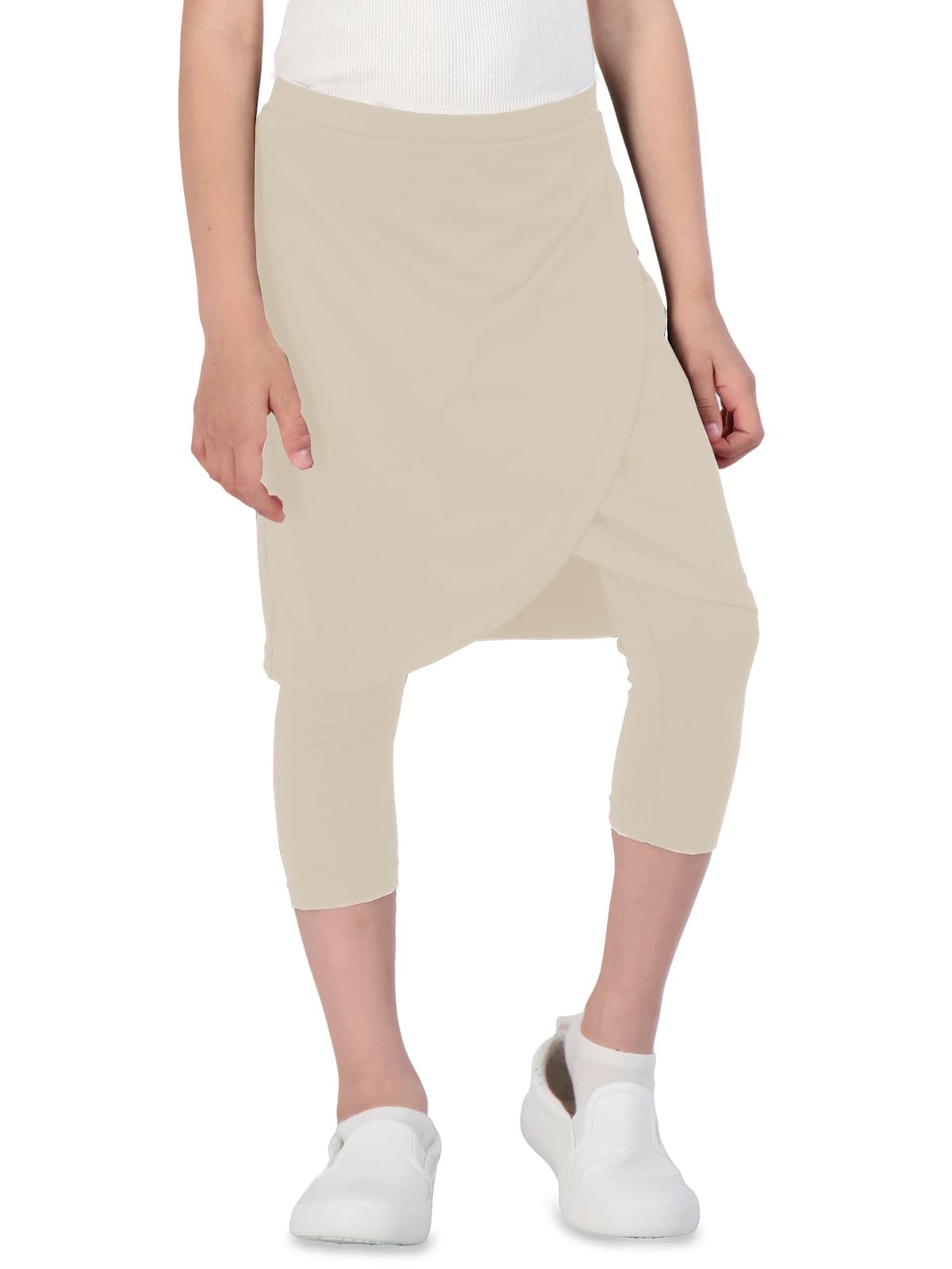 CharmWM Girls High Elastic Waist Capri Pants Kids Cute Active Golf Tennis Skorts Leggings Skirts Trousers