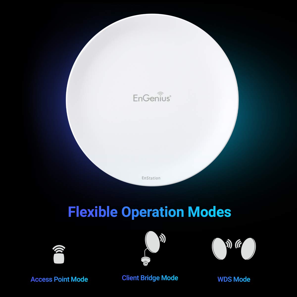 EnGenius Wi-Fi 6 (802.11ax) 5GHz 1,200 Mbps, 2x2 Outdoor Wireless Bridge, 26 dBm, high gain 19 dBi Directional Antenna, IP-55 housing, up to 6 Miles Point-to-Point [EnStation6 KIT]