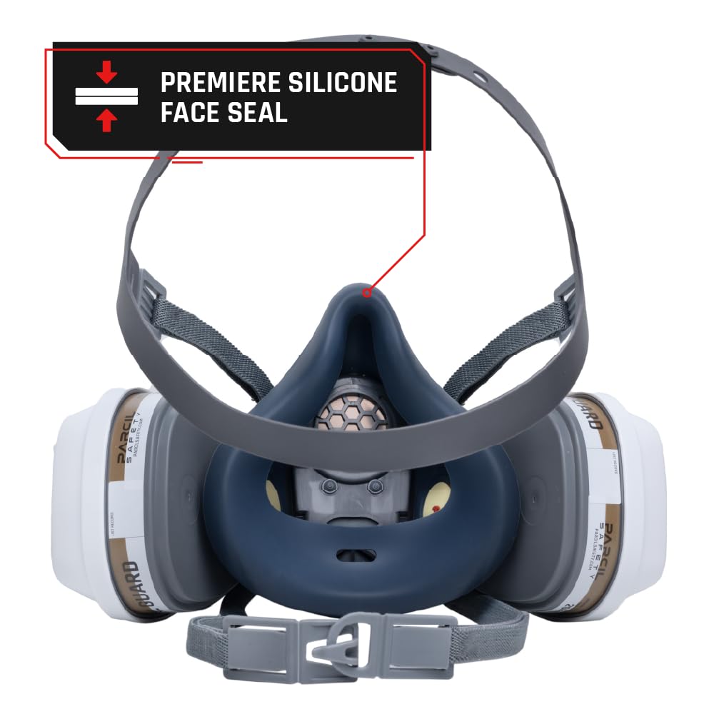 Parcil Distribution Full Face Respirator Mask with Filters – Durable Full Face Respirator Mask, Bayonet Filter Compatible