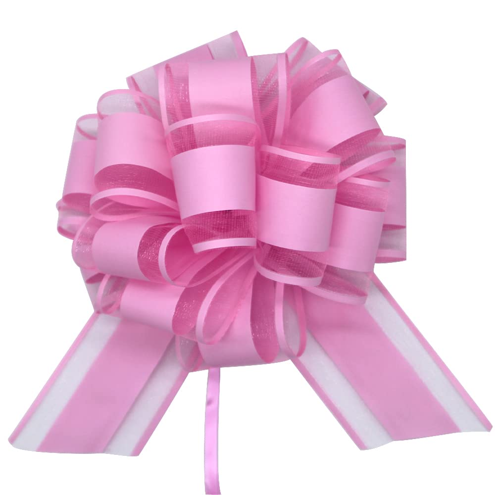6 PCS Large Pull Bows,Bow for Gift Wrapping,6 inches,Christmas Party Birthday Gift Wedding Ribbon Bows for Wrapping Boxes or Flower Decorations, Valentine's Day Gift Decorations
