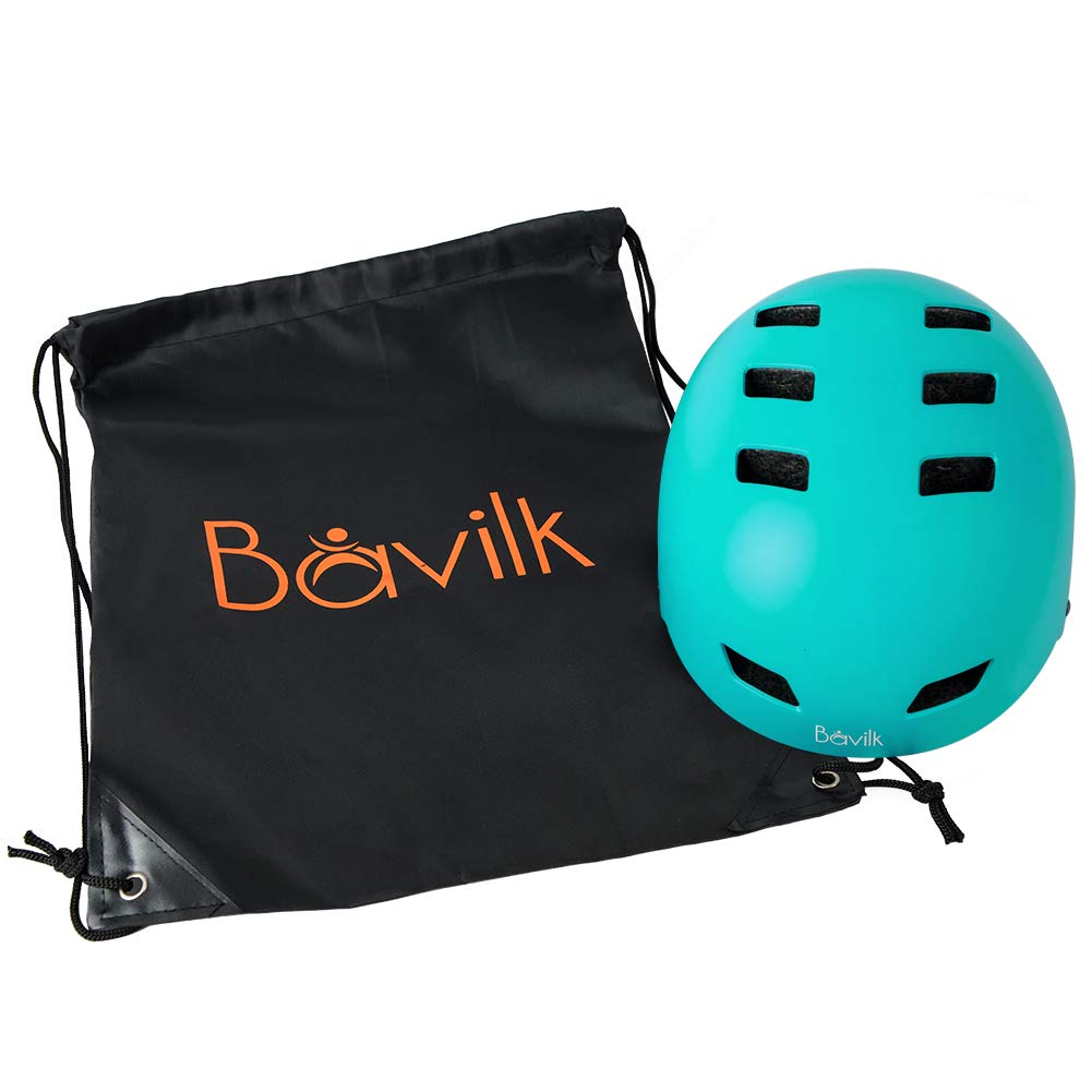 Bike Helmet 3 Sizes for Teenager Kids Youth Adults,Bavilk Skateboard Helmet Adjustable Multi-Sport Bicycle Cycling Scooter Roller Skate Inline Skating Rollerblading for Girls Boys Women Men Teen