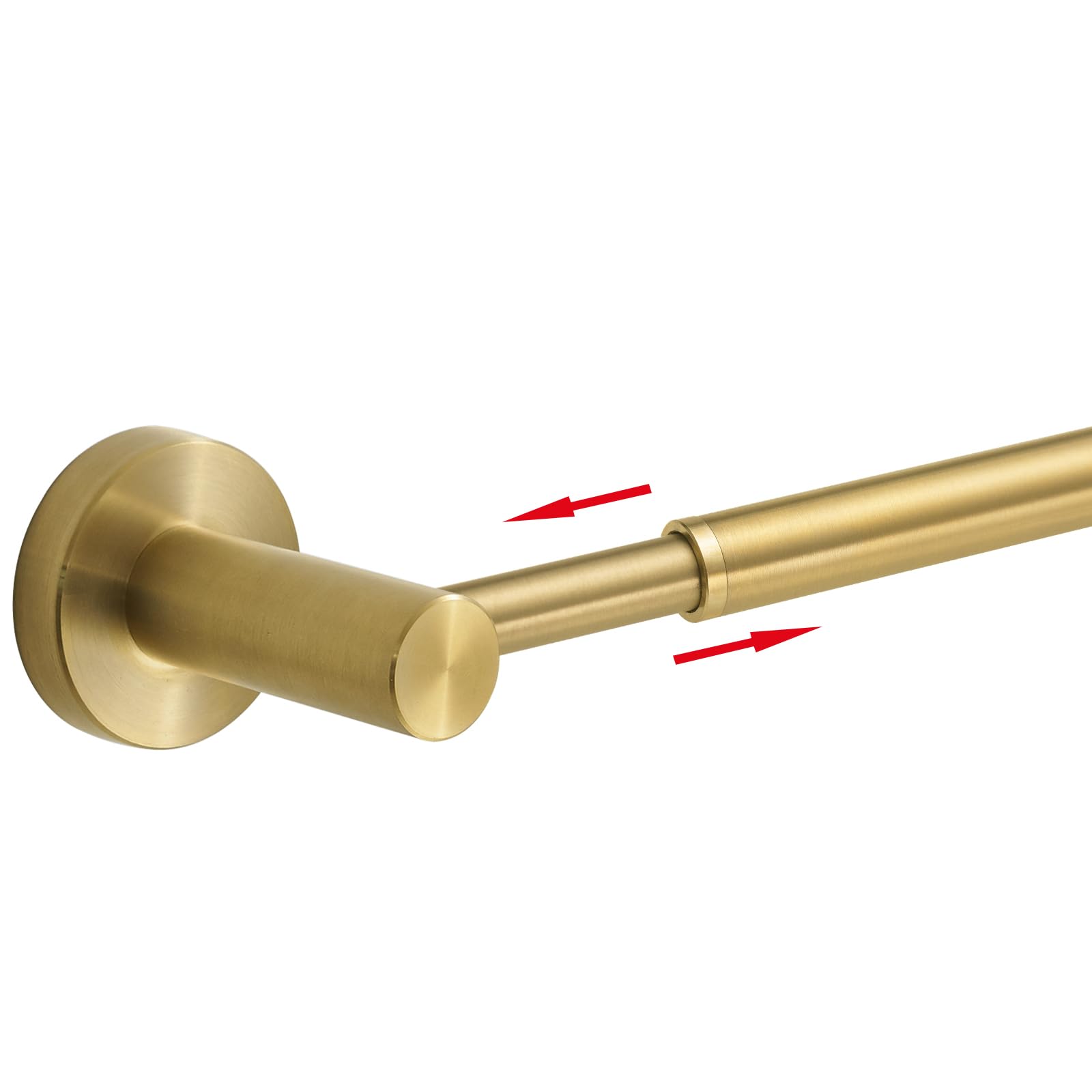 BESy Adjustable 15 to 26 Inch Single Bath Towel Bar for Bathroom SUS304 Stainless Steel Towel Holder, Wall Mount with Screws Hand Towel Bar Rod Hotel Style, Brushed Gold