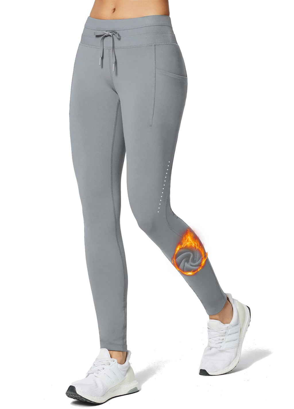 baleaf Women's Fleece Lined Leggings Water Resistant High Waisted Thermal Warm Winter Tights Ski Hiking Pants with Pockets