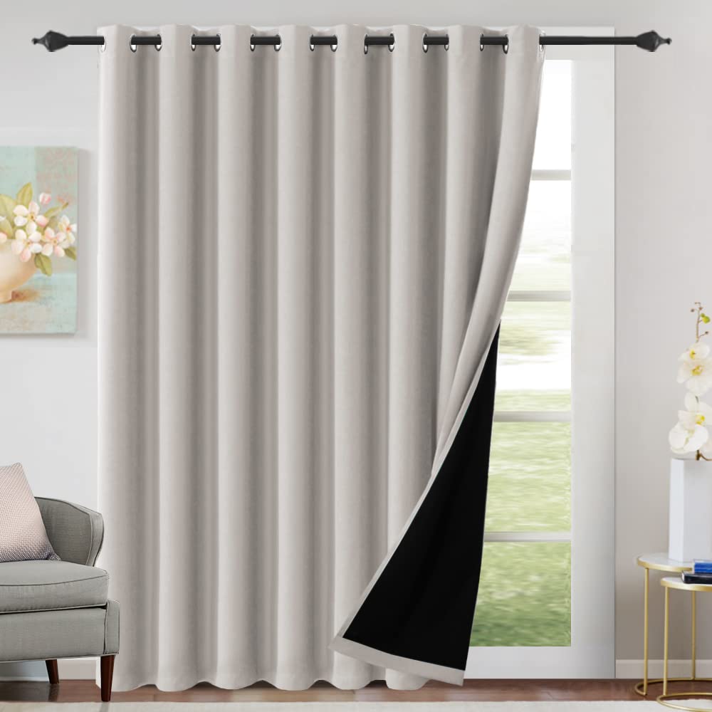 H.VERSAILTEX 100% Blackout Curtains Thermal Insulated Full Blackout Curtains for Living Room Energy Efficiency Window Drapes for Bedroom with Black Liners 1 Panel, 52x63 Inch, Burgundy