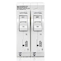 Leviton Surge Protective Device with Two 15A 1-Pole Plug-On Standard Branch Circuit Breakers, Hydraulic Magnetic, 120/240 VAC, LSPD1, White