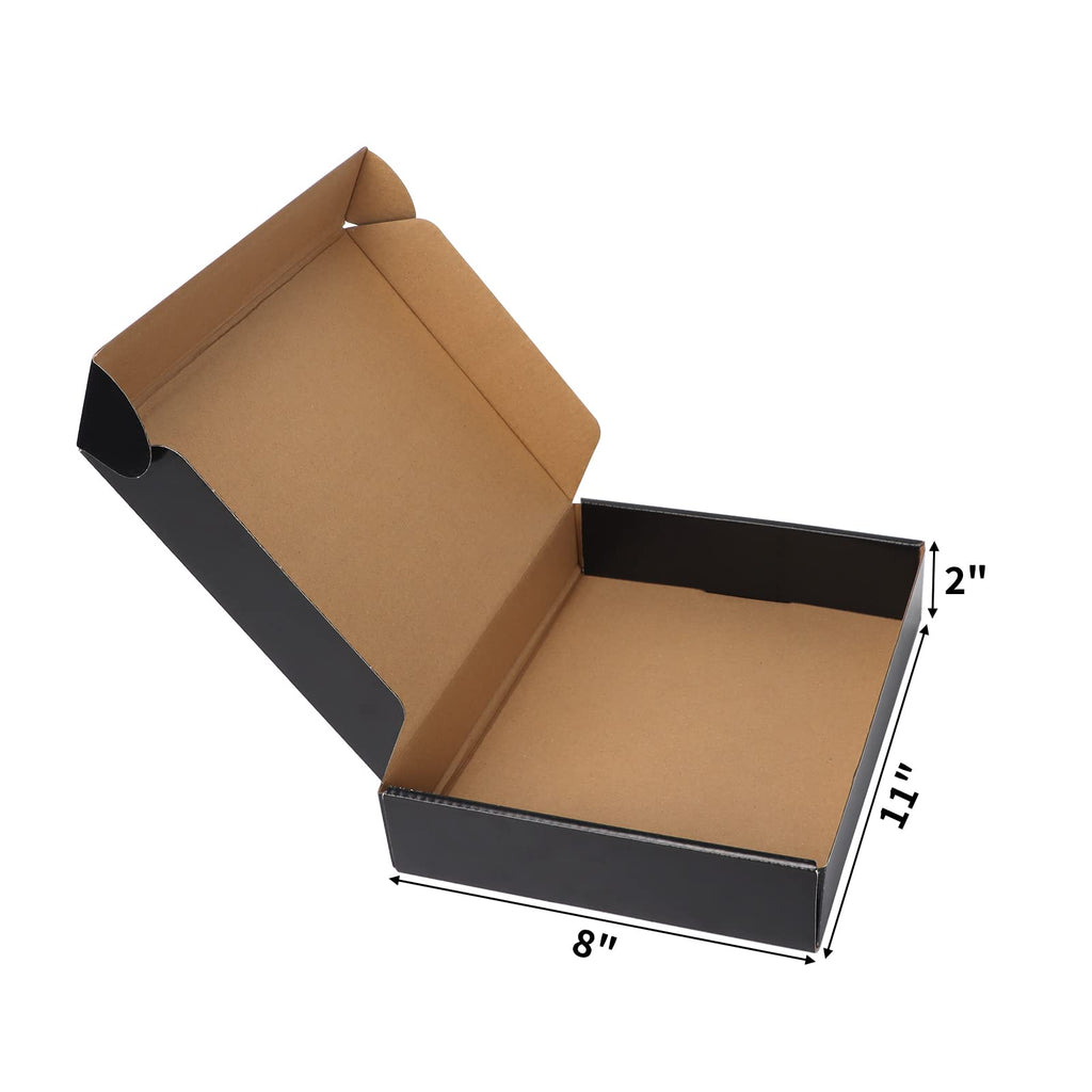 EXYGLO 40 Pack 6x4x3 Shipping Boxes, Black Corrugated Cardboard Boxes for Packaging Small Business, Moving, Shipping, Mailing, and Storing