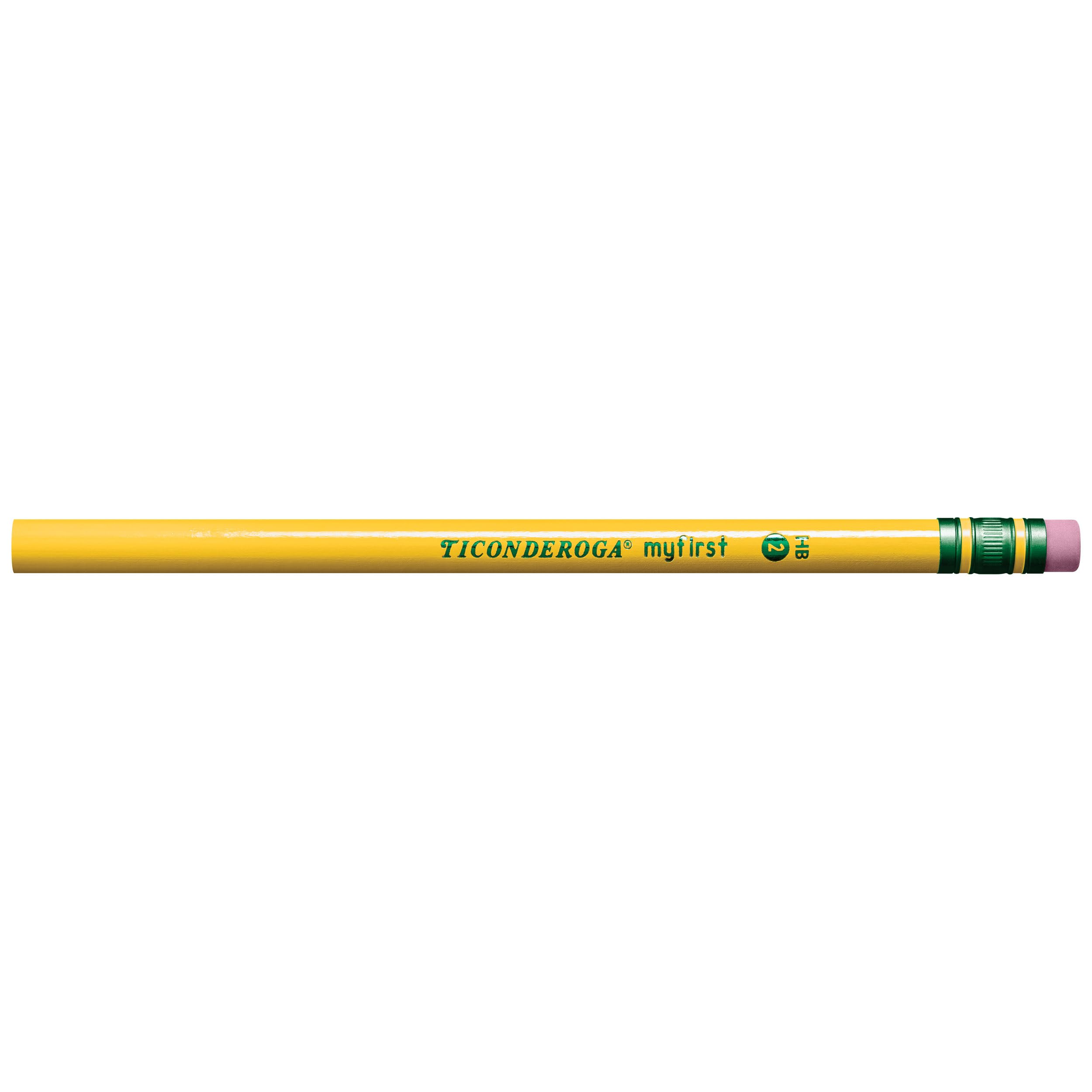 Ticonderoga My First Wood-Cased Pencils, #2 HB Soft, With Eraser, Yellow (X3336) (Pack of 6, 216 Count Total)