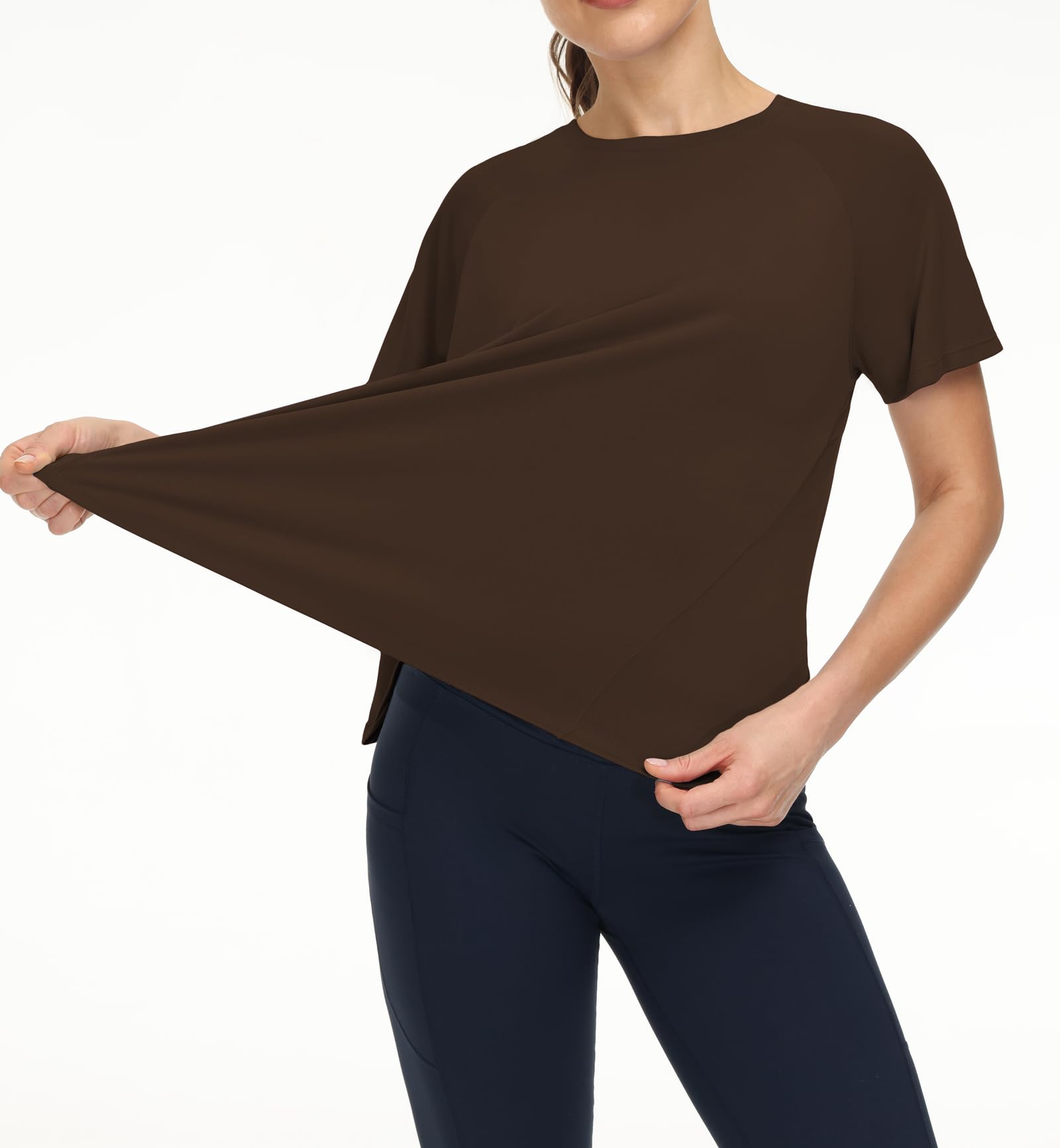 THE GYM PEOPLE Women's Short Sleeve Workout Shirts Breathable Yoga T-Shirts with Side Slits Athletic Tee Tops