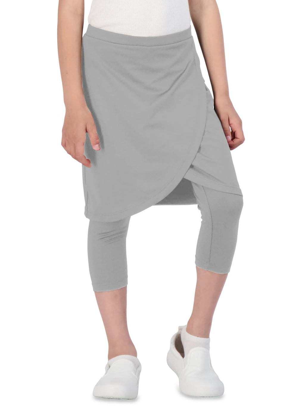 CharmWM Girls High Elastic Waist Capri Pants Kids Cute Active Golf Tennis Skorts Leggings Skirts Trousers