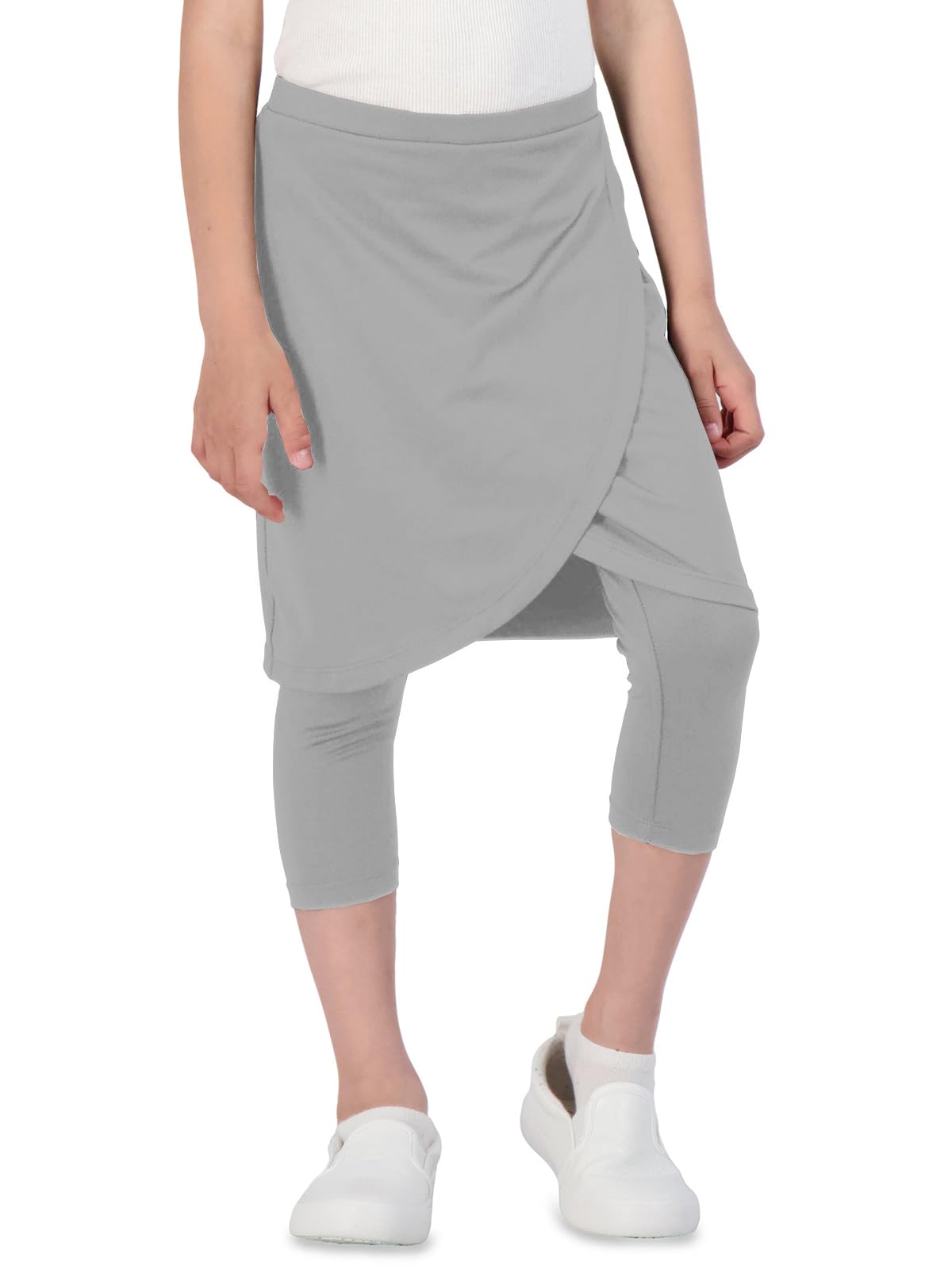 CharmWM Girls High Elastic Waist Capri Pants Kids Cute Active Golf Tennis Skorts Leggings Skirts Trousers
