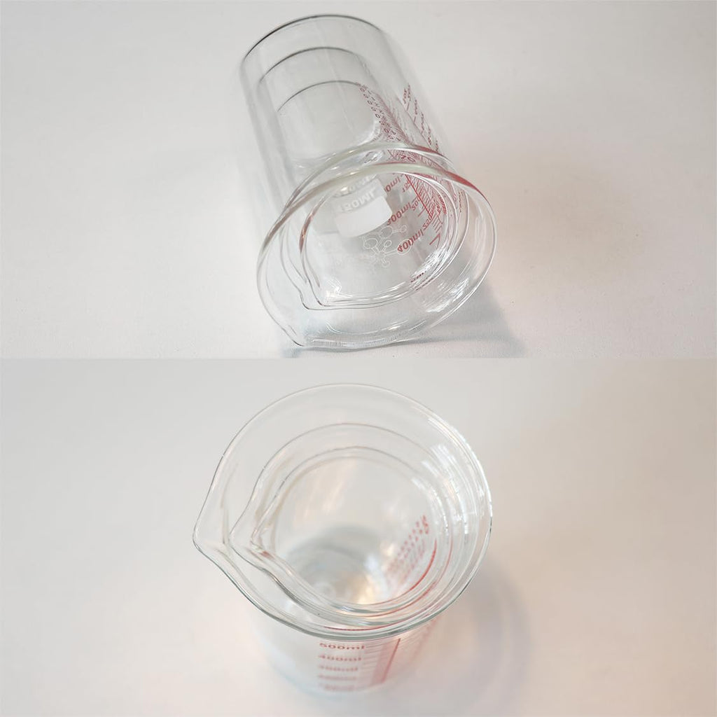 High Borosilicate Glass Measuring Cup-V-Shaped Spout，Glass Measuring Beaker for Kitchen or Restaurant, Easy to Read, 30 ML (1 Oz)-Pack of 2