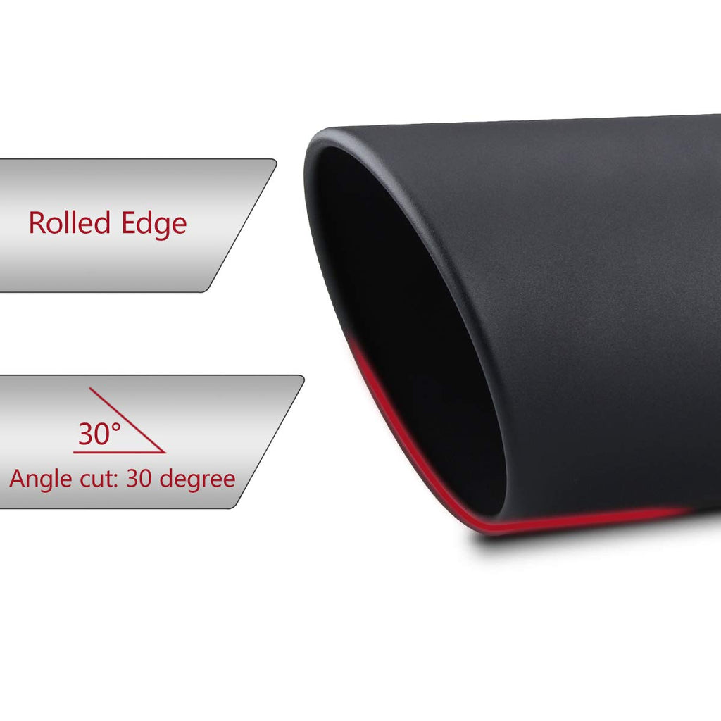 LCGP 5" Inlet Exhaust Tip, 6" Outlet 15" Long Bolt On Stainless Steel Diesel Exhaust Tailpipe Black