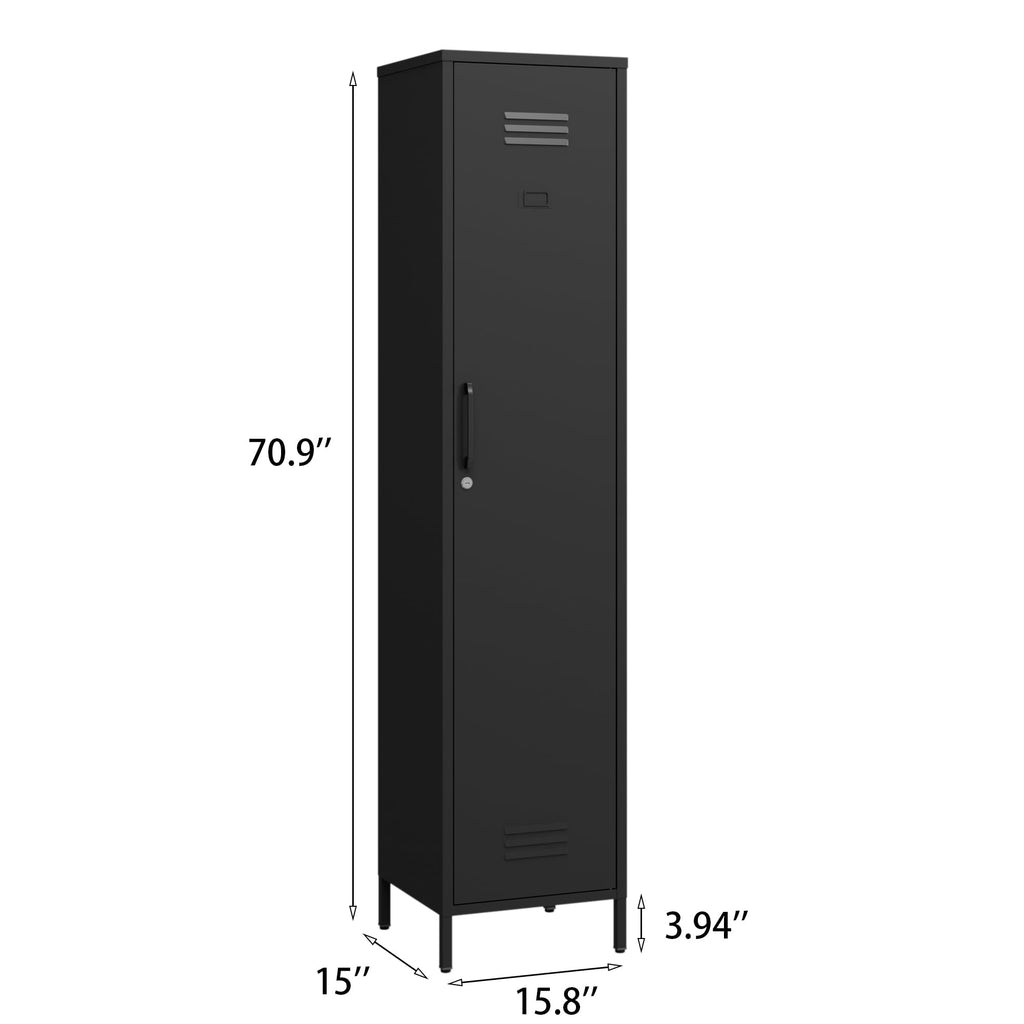 2 Door Steel Accent Cabinet,Black Metal Storage Cabinet with Adjustable Shelf,2-Tier Office Cabinet,Multipurpose Metal Locker Storage Cabinet for Office Home,Music Studio
