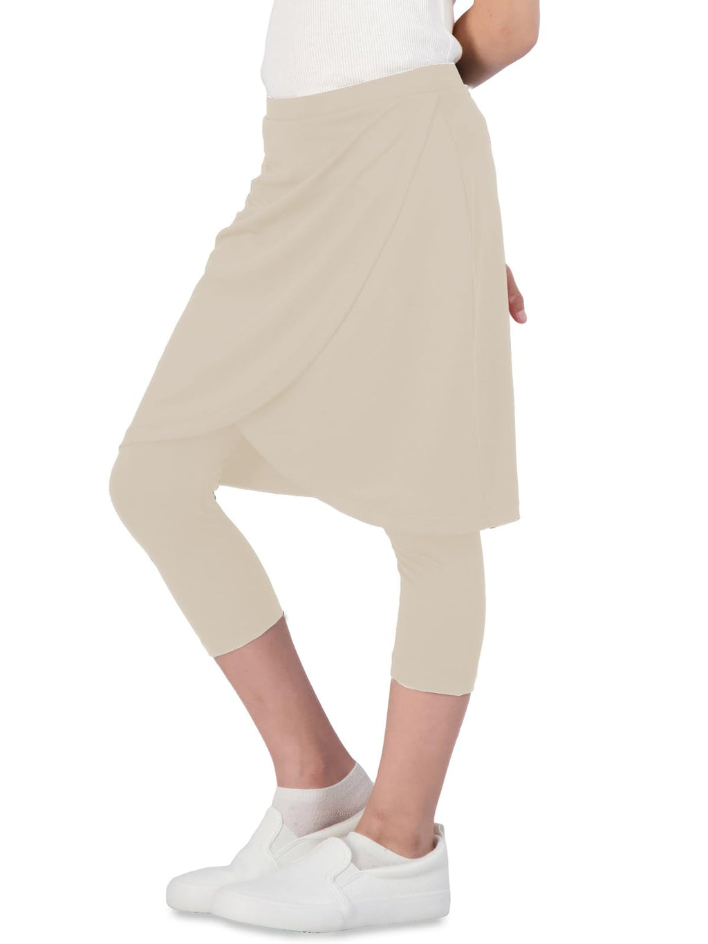 CharmWM Girls High Elastic Waist Capri Pants Kids Cute Active Golf Tennis Skorts Leggings Skirts Trousers