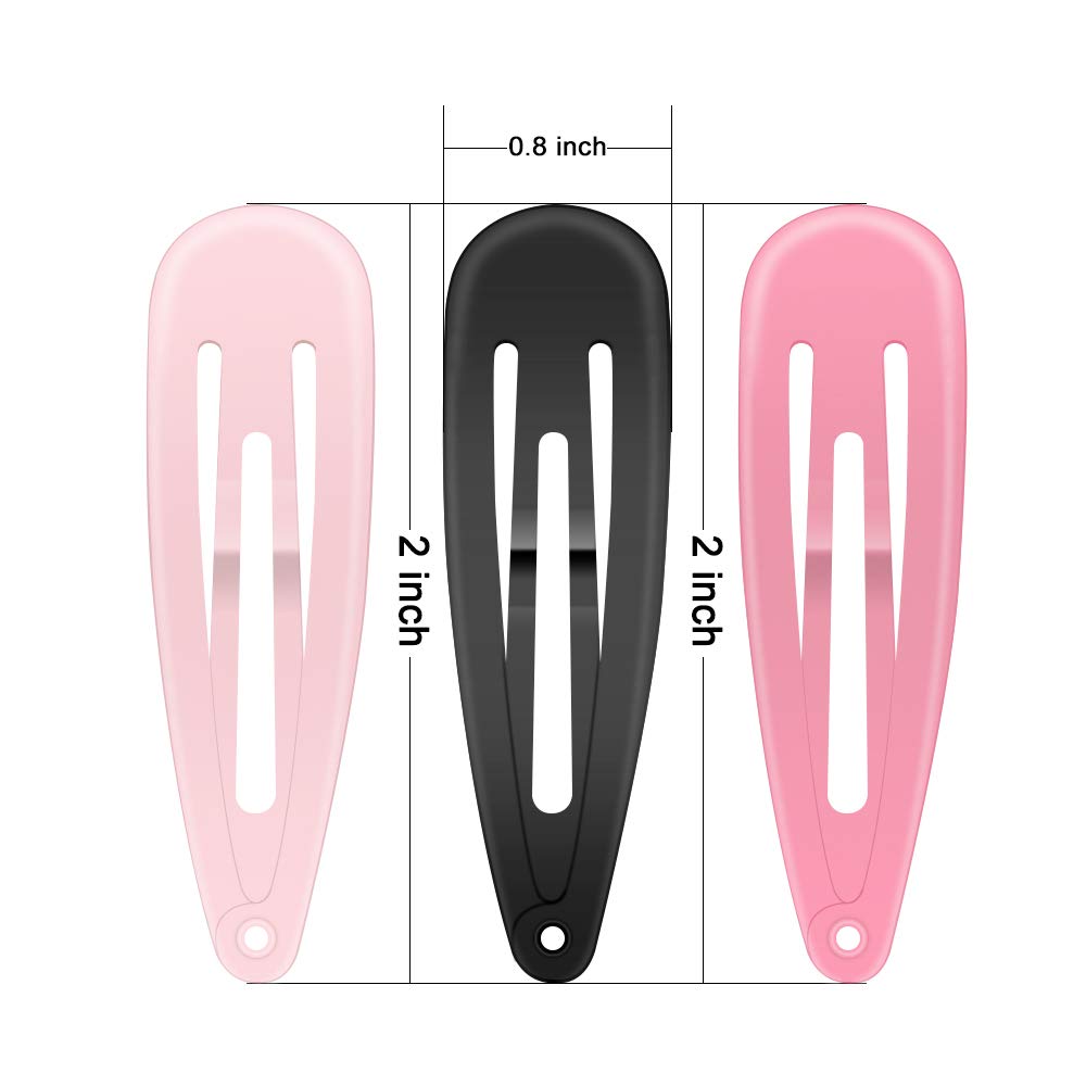 ECADY 100-Piece Metal Snap Hair Clips for Girls, Toddlers, and Kids, Hair Bow Barrettes Perfect for Fine Hair, Thick Hair, and More - Featuring Fun Bow Designs