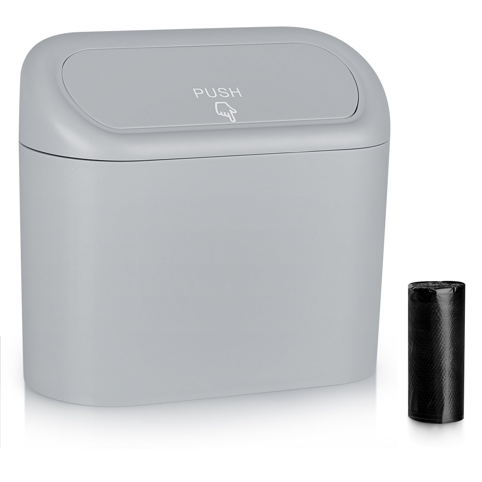 Accmor Car Trash Can with Lid, Mini Auto Dustbin Garbage Organizer with 30 Pcs Plastic Trash Bag, Automotive Garbage Container Bin for Vehicle, Home, Office