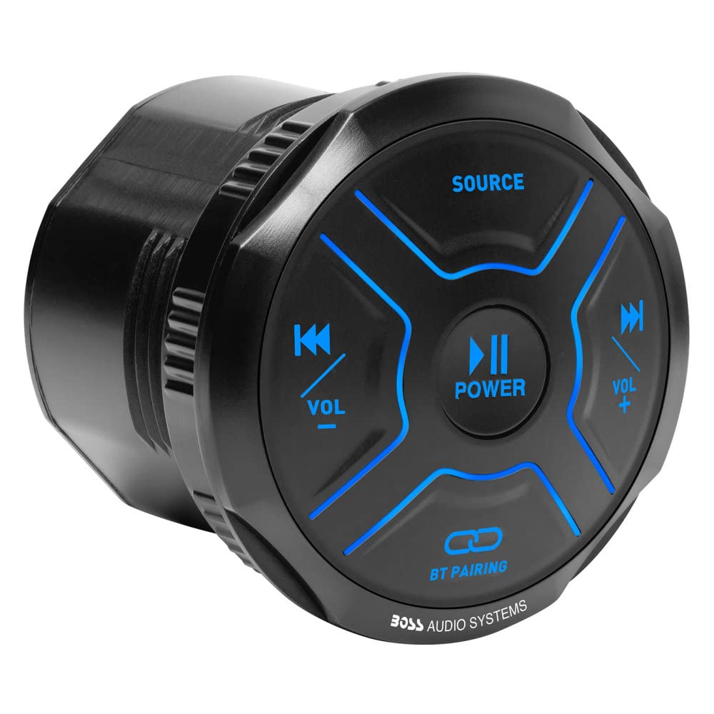 BOSS Audio Systems MGR250B Bluetooth Marine Radio Gauge Receiver, Built-In Amplifier, IPX6-Rated, USB Port + USB Charging