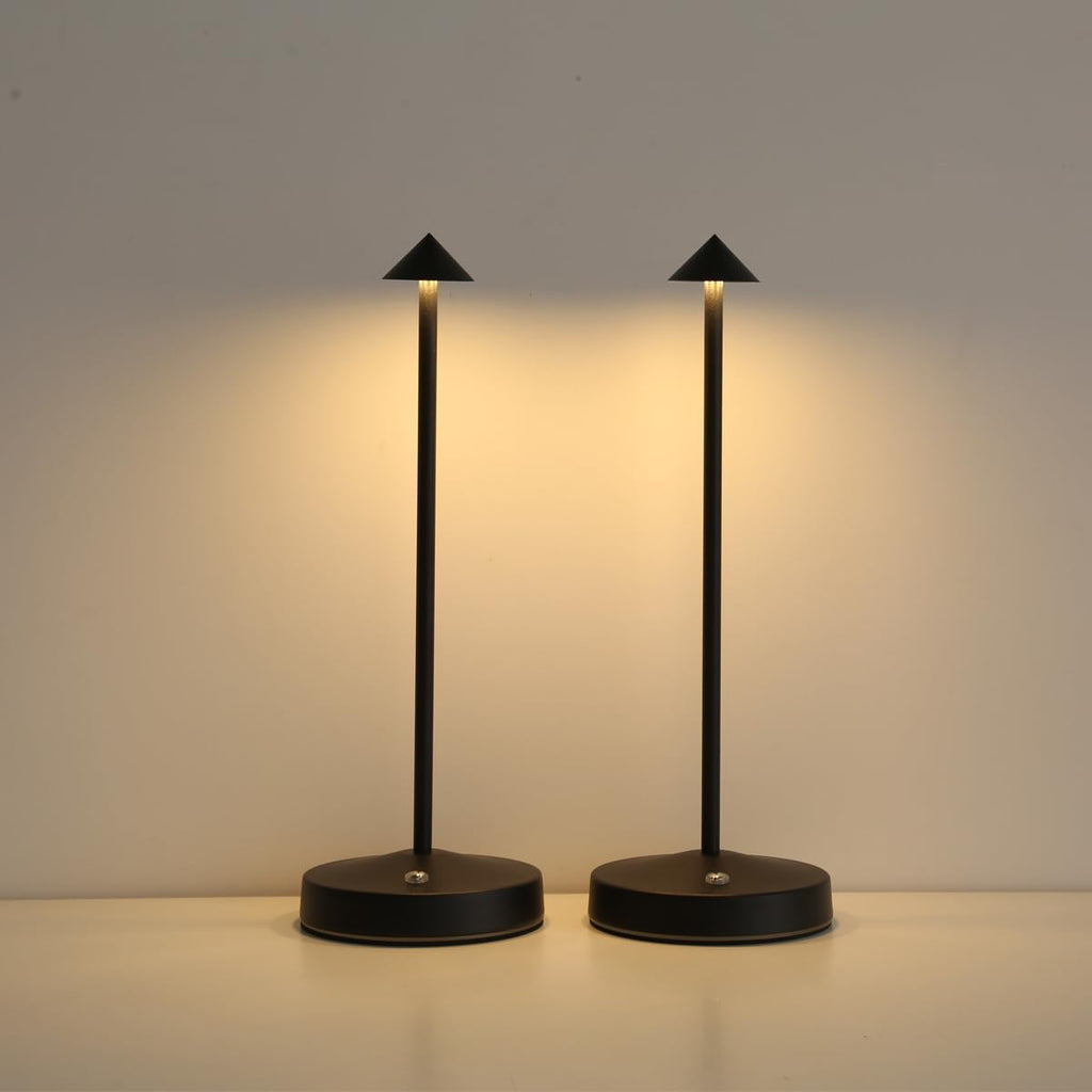 Rechargeable Cordless Lamps,3000mAh Battery Operated Table Lamp,Portable LED Touch 2 Levels Brightness Dimmable Bar Lamp,Battery Powered Lamps for Bars,Restaurant,Living Room(2 Pack,Rust)