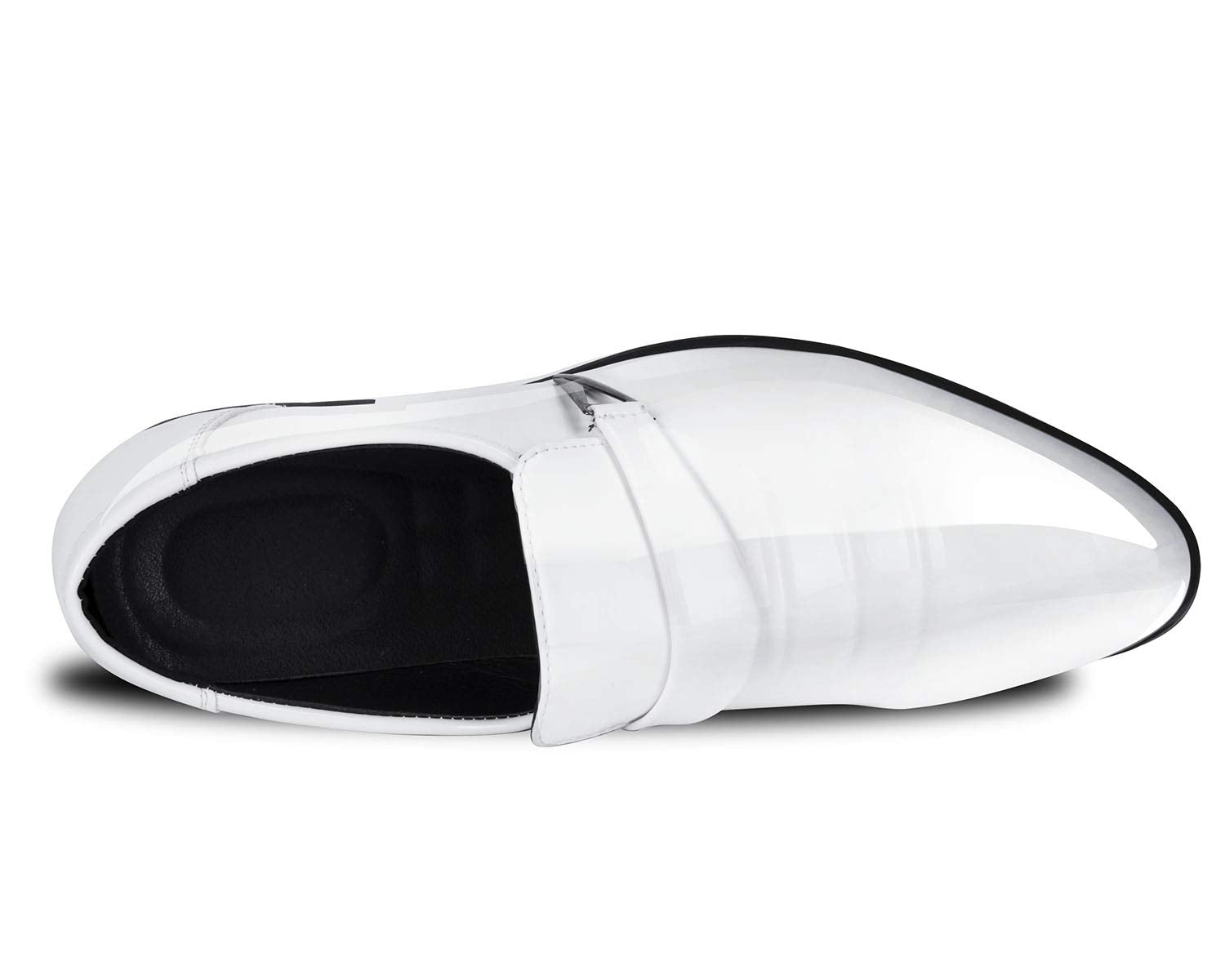 ZZHAP Men's Pointed-Toe Tuxedo Dress Shoes Casual Slip-on Loafer