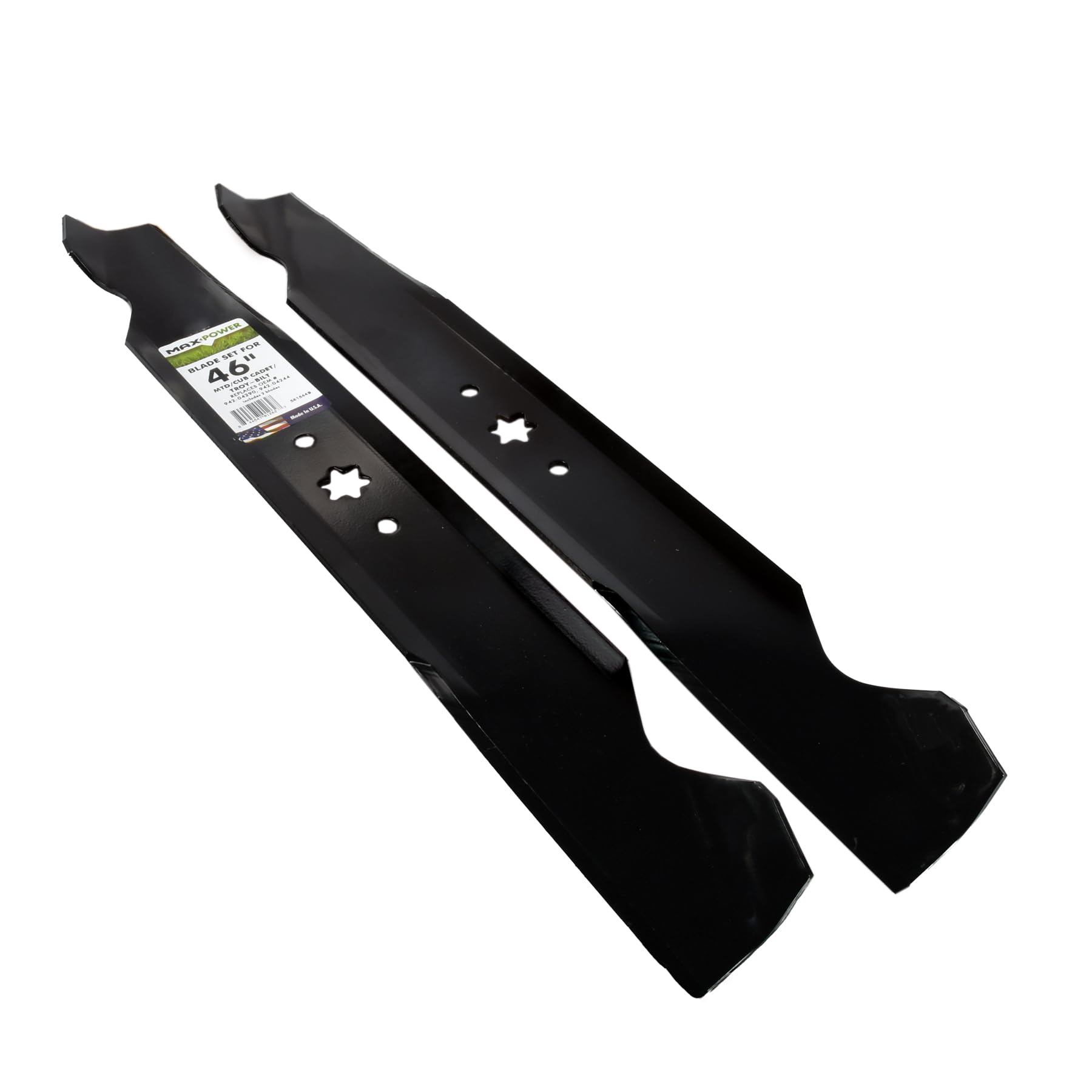 MaxPower 561544B 2-Blade Set for 46 Inch Cut MTD/Cub Cadet/Troy-Bilt Replaces 942-04244, 942-04290, 942-04244A, 742-04290, 742-04244, Black