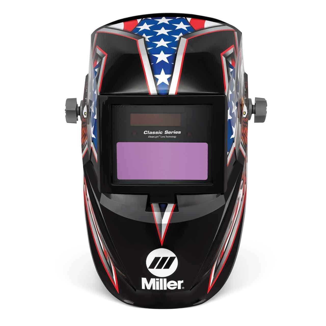 Miller Classic Series Auto-Darkening Welding Helmet - Professional TIG/MIG Welding Mask with ClearLight Technology, High Definition Optics, Variable Shade 8-13, Comfortable Headgear, Black