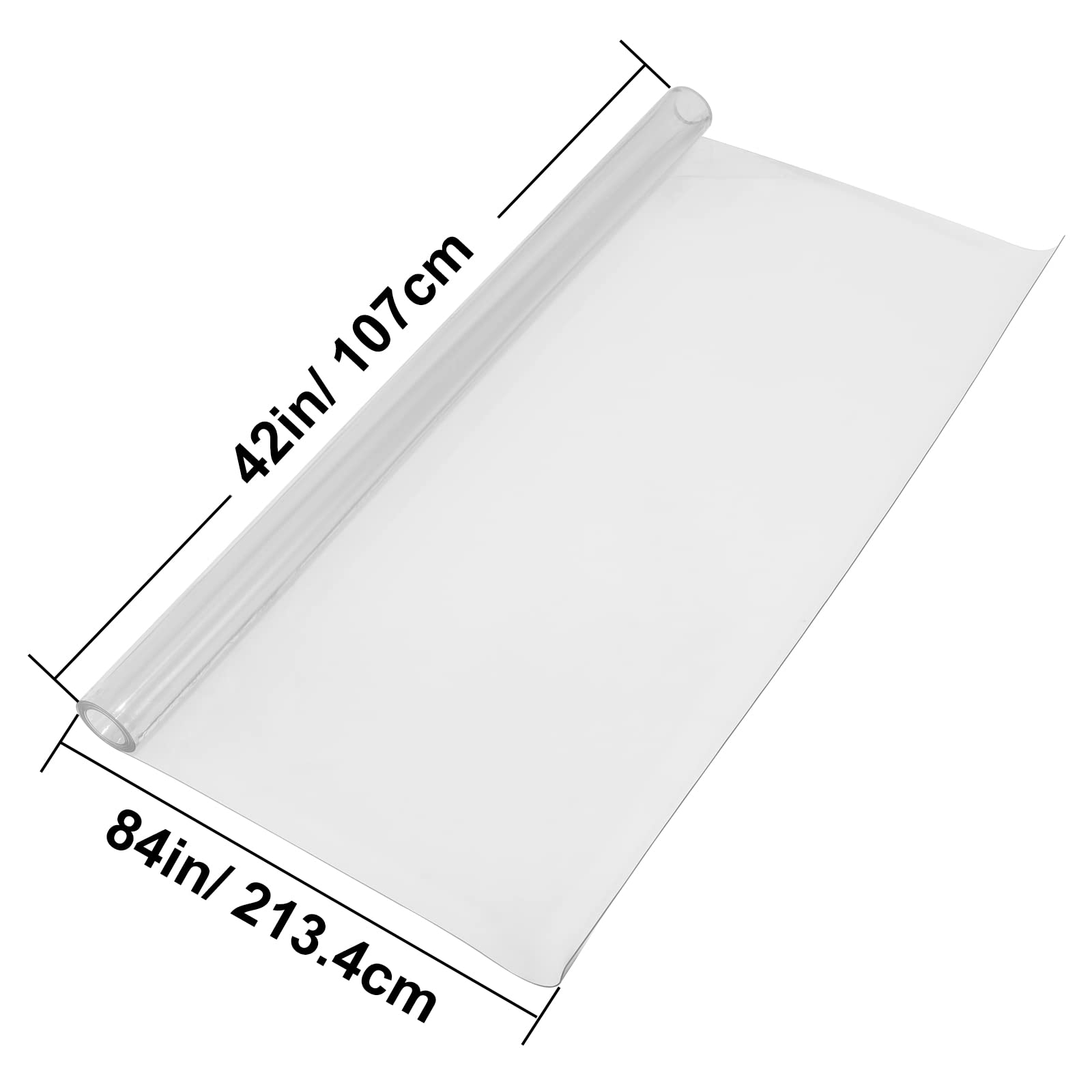 VEVOR Clear PVC Square Tablecloth, 12" x 12", 1.5mm Thick, Waterproof, Stain Resistant, Durable, Desk, Coffee Table, Dining Room Table