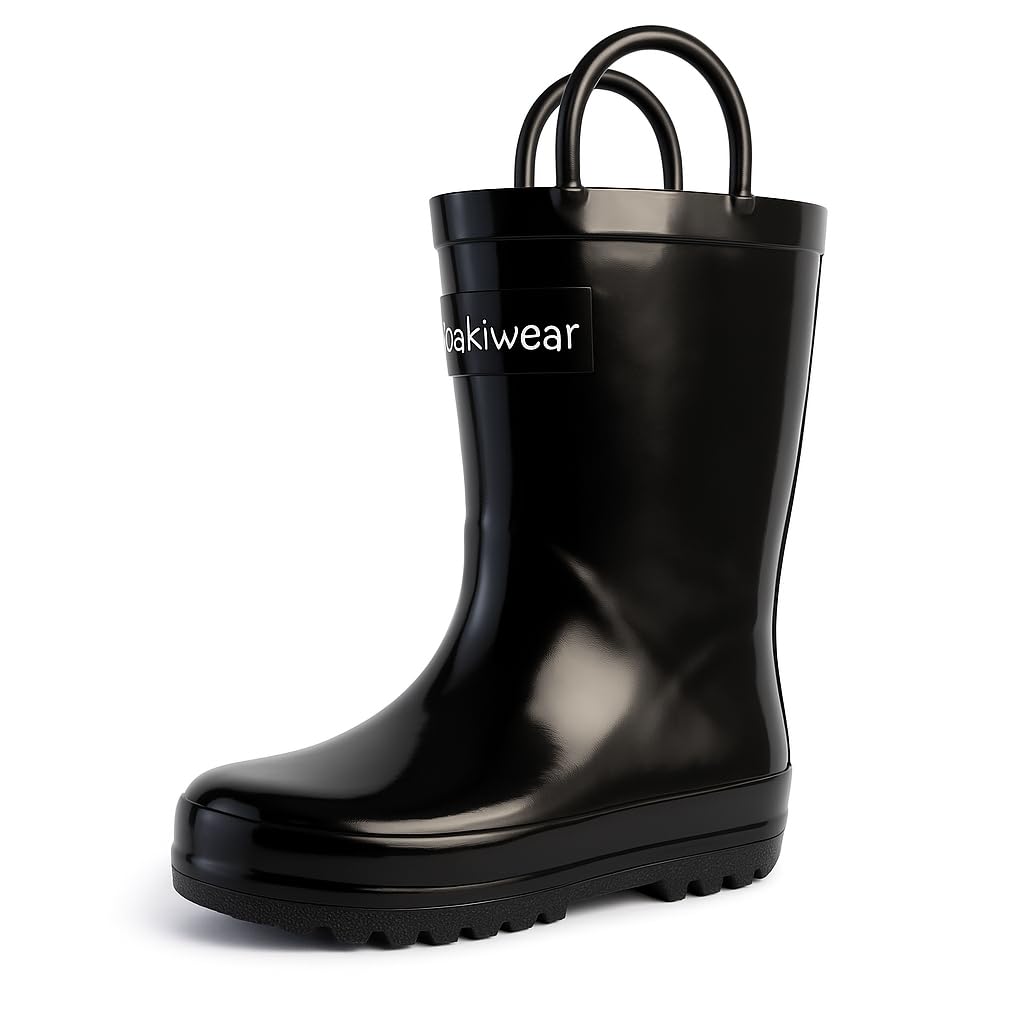 OAKI Toddler Rain Boots - Perfect Kids Rain Boots for Any Weather - Durable Rubber Baby Rain Boots Keep Little Feet Dry, Lightweight Waterproof with Easy-on Handle