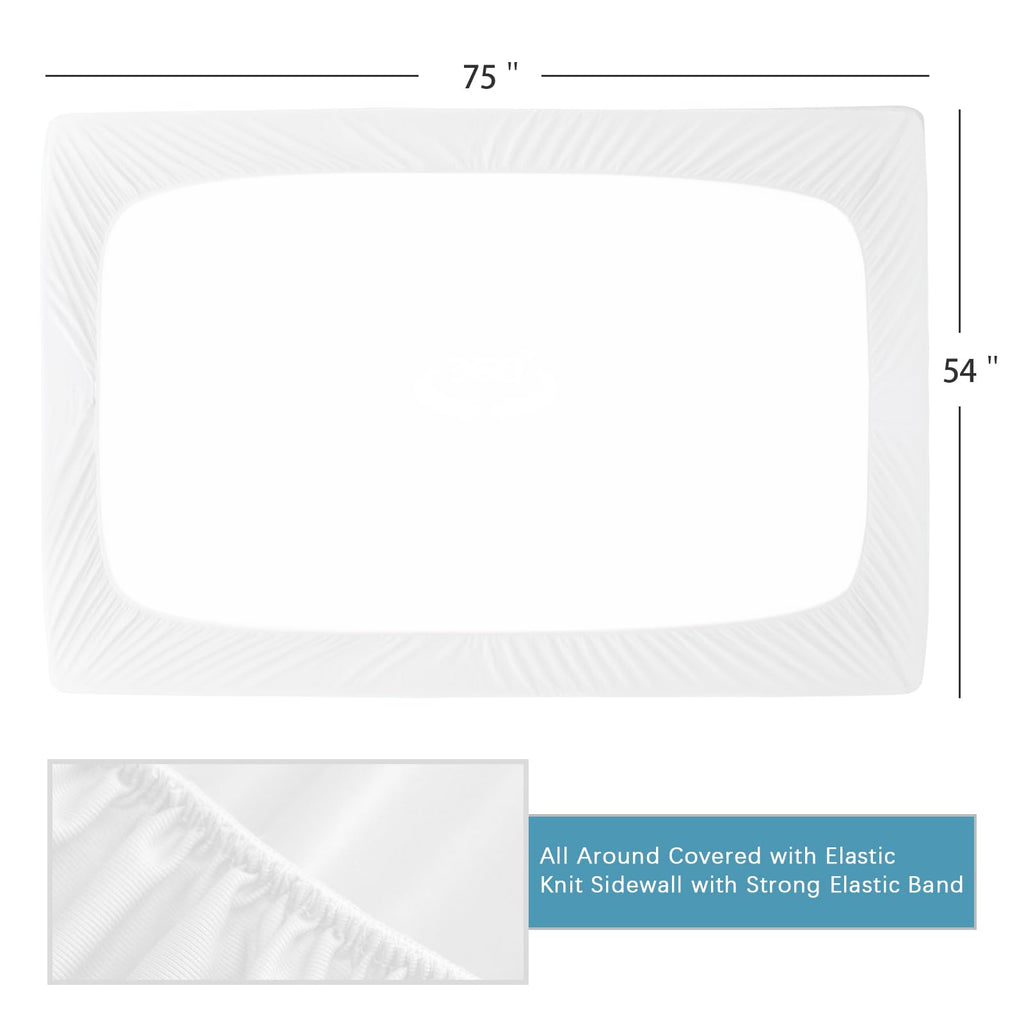 2 Pack Twin Mattress Protector Waterproof, Noiseless & Soft Coverage Mattress Fitted Sheet Twin with Deep Pocket up to 14", Super Breathable & Easy Wash Twin Size Mattress Protector