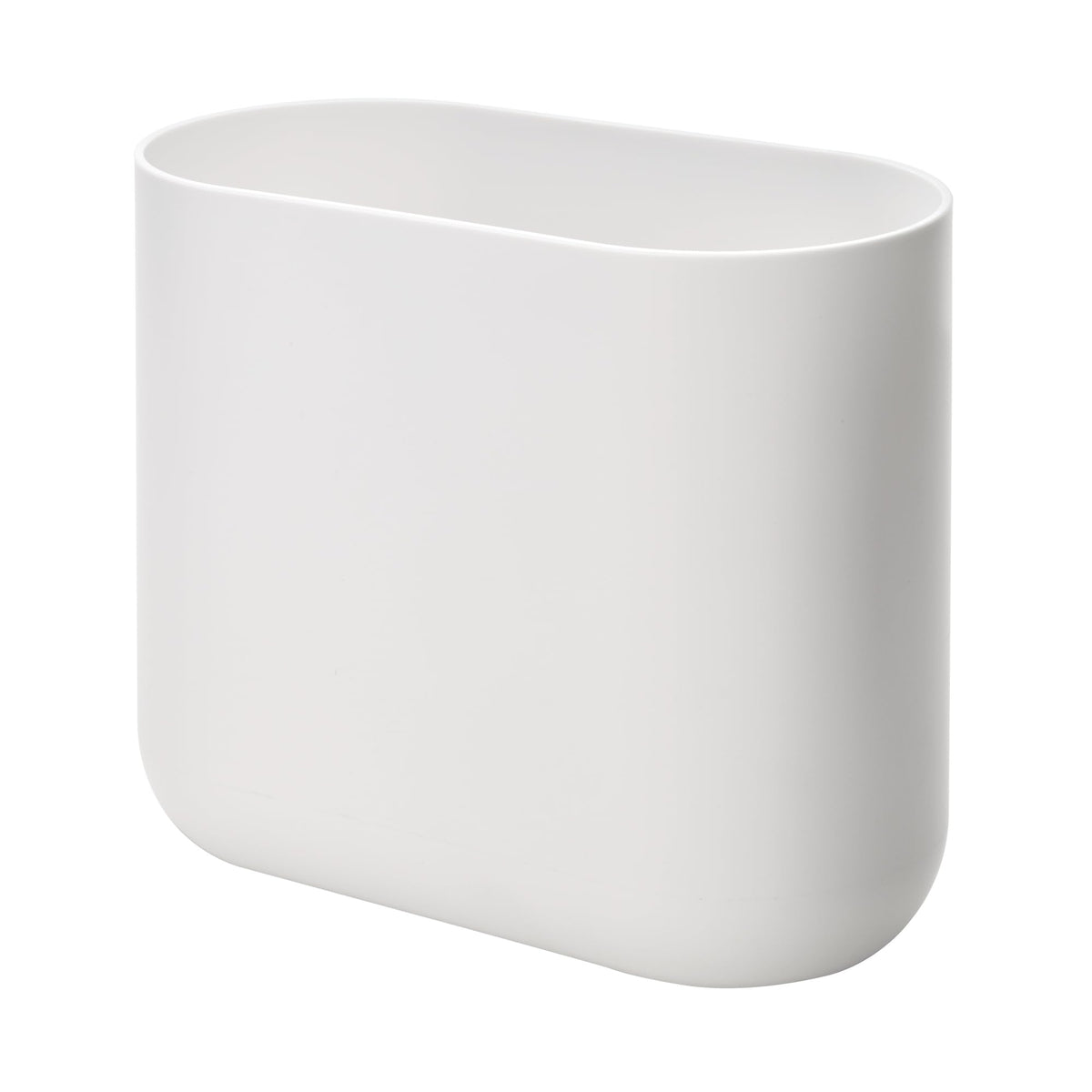 iDesign Small Slim Plastic Bathroom Trash Can, Black | Garbage Can for Bedroom, Office, Desk, Dorm
