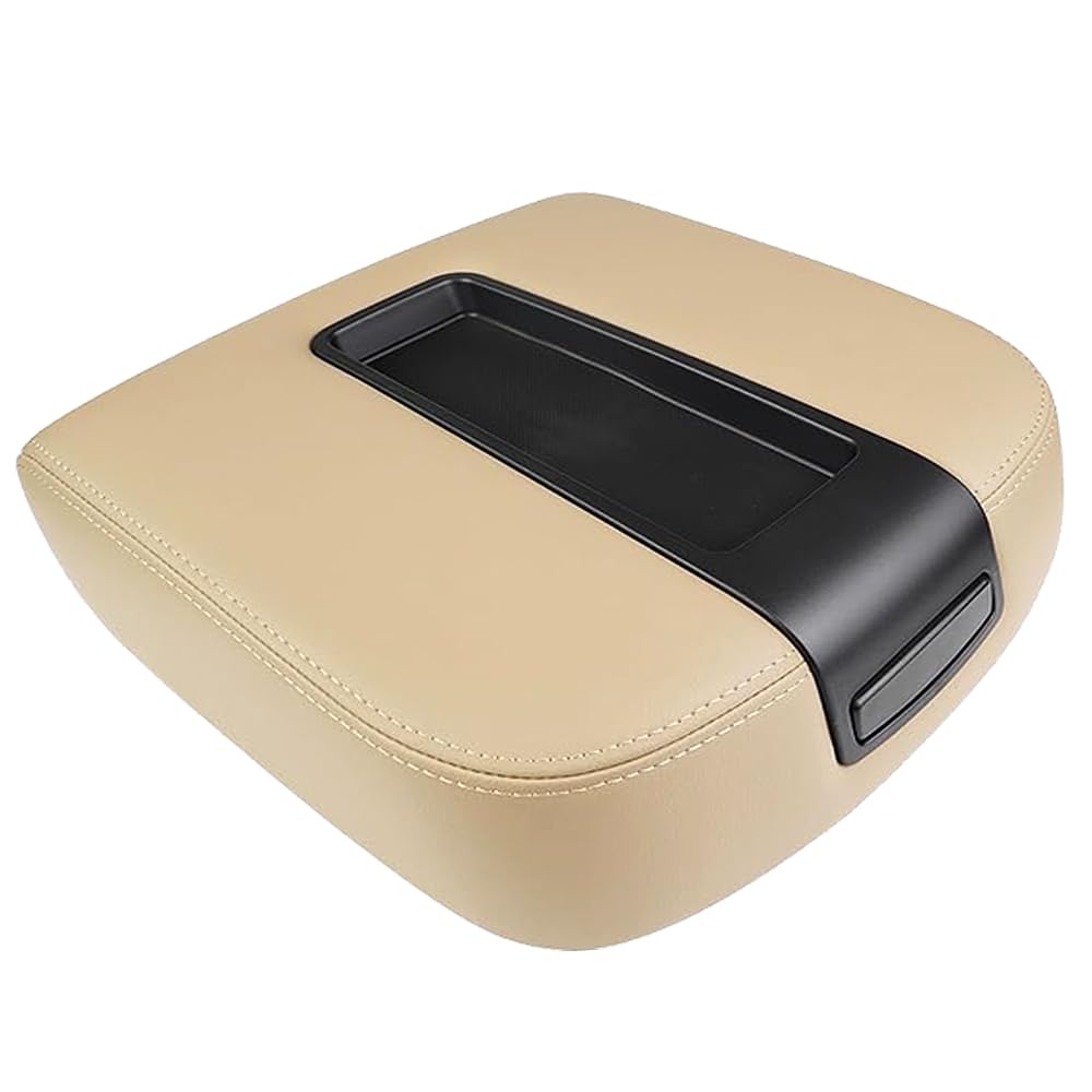 Upgrade Silverado/Sierra Center Console Armrest lid Cover Compatible with 2007-2013 Silverado Tahoe Suburba Avalanche Sierra Yukon XL Arm rest Center Console Cover Lid, Replac OE 19328711, Beige