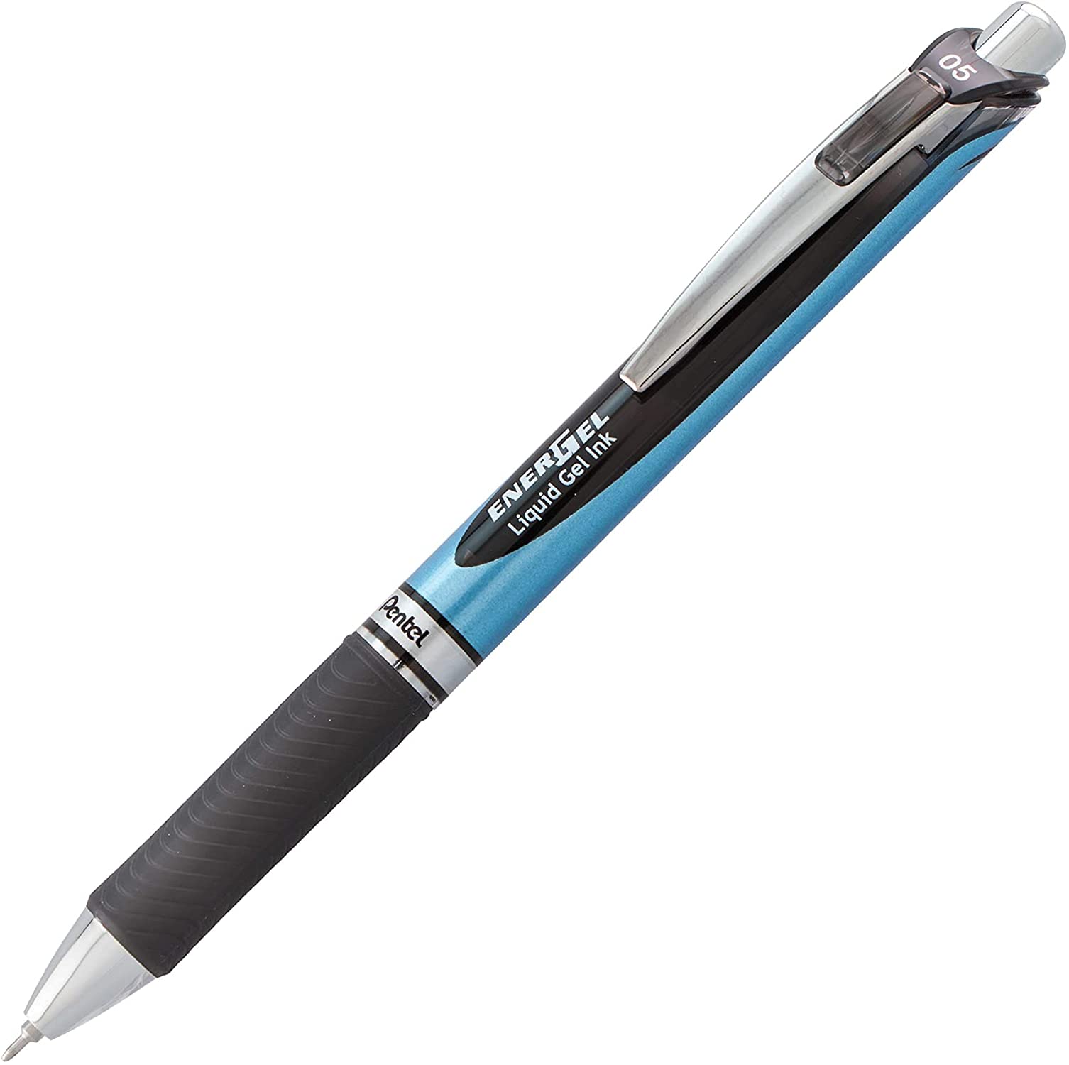Pentel Energel 0.5 mm, Black Needle Tip Pens - Rtx Retractable Pack of 10 Pens