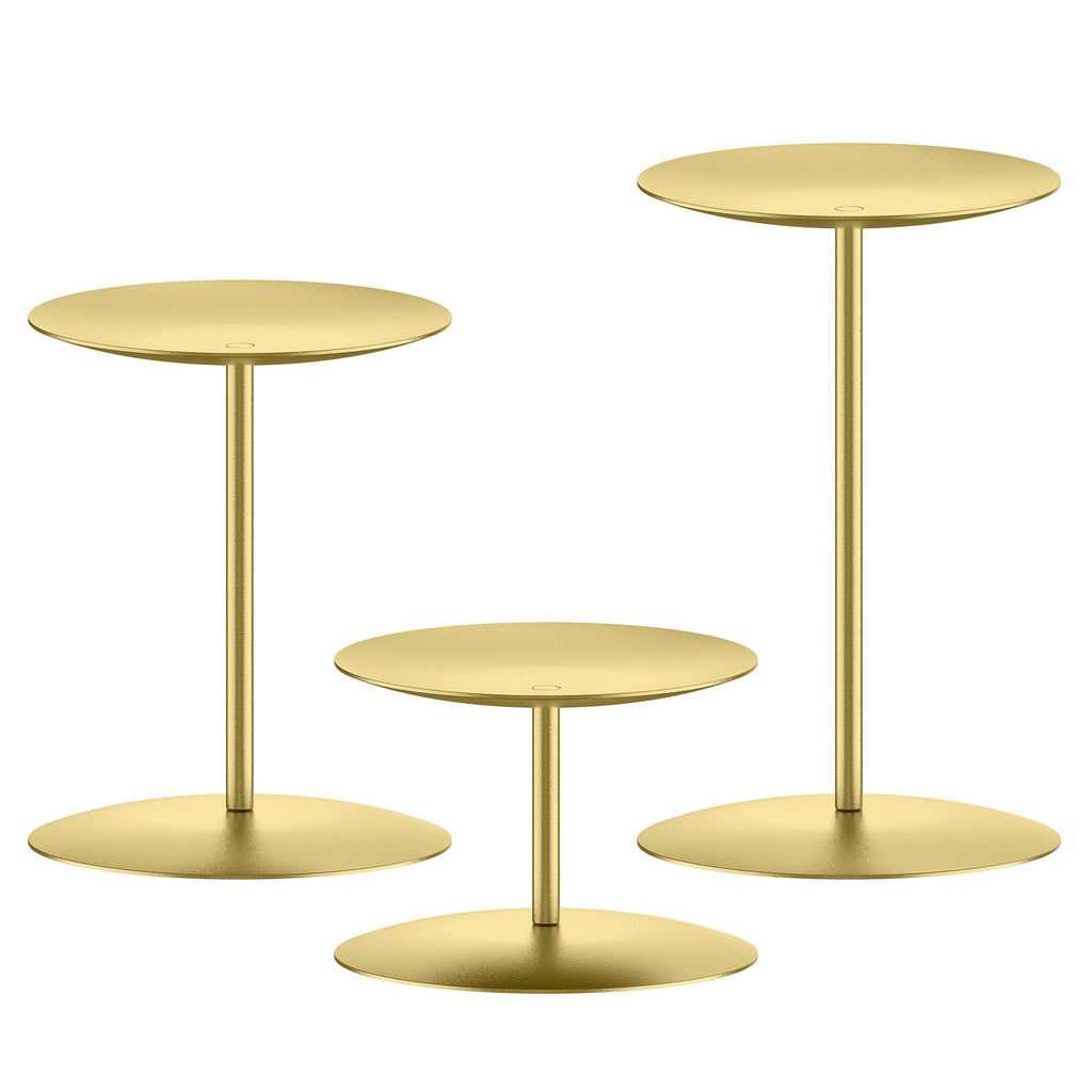 smtyle Modern Black Candle Stand Candelabras, Set of 3 Metal Candleholder Sets for Pillar Candles, Minimalist Farmhouse Decor for Fireplace Mantel & Dining Table Centerpiece