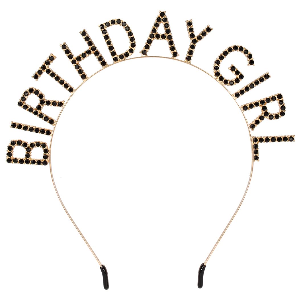 AOPRIE Birthday Girl Headband - Baroque Tiara for Women & Girls, Princess Crown Rhinestone Accessory