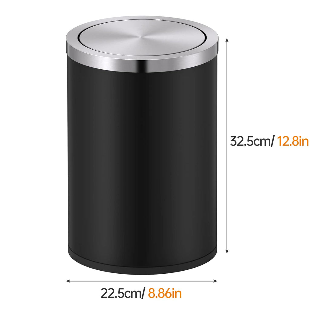Mini Trash Can with Lid, Desktop Small Trash Can Recycling Bin Cute Metal Garbage Can for Tabletop Countertop Use,Stainless Steel 0.4Gal/1.5L Waste Bin for Office Parlor Car Bedroom,Swing Lid Open