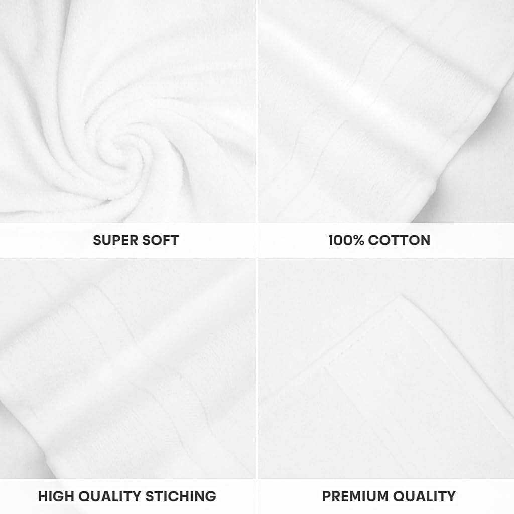 Medium Bath Towels Pack of 6 – 24x48 Inches – Soft, Quick Dry & Highly Absorbent – 100% Cotton Towels for Bathroom, Spa, Gym & Hotel – Aqua Blue