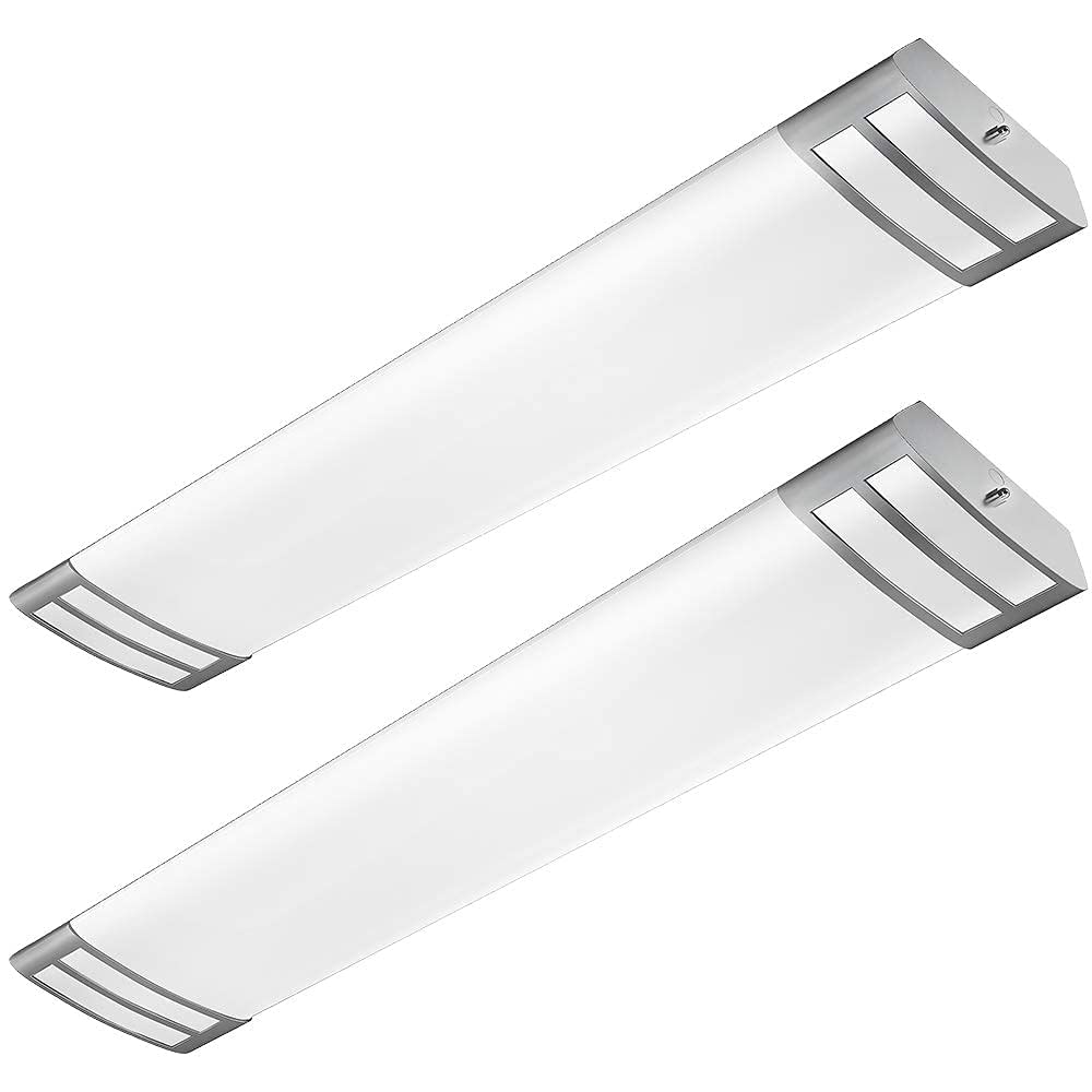 ANTLUX 4ft LED Flush Mount Linear Lights 40W 4500lm Kitchen Light Fixtures, 4000K, 4 Foot led Kitchen Ceiling Light fixtures for Living Room, Laundry, Replace for Fluorescent Version 2 Pack