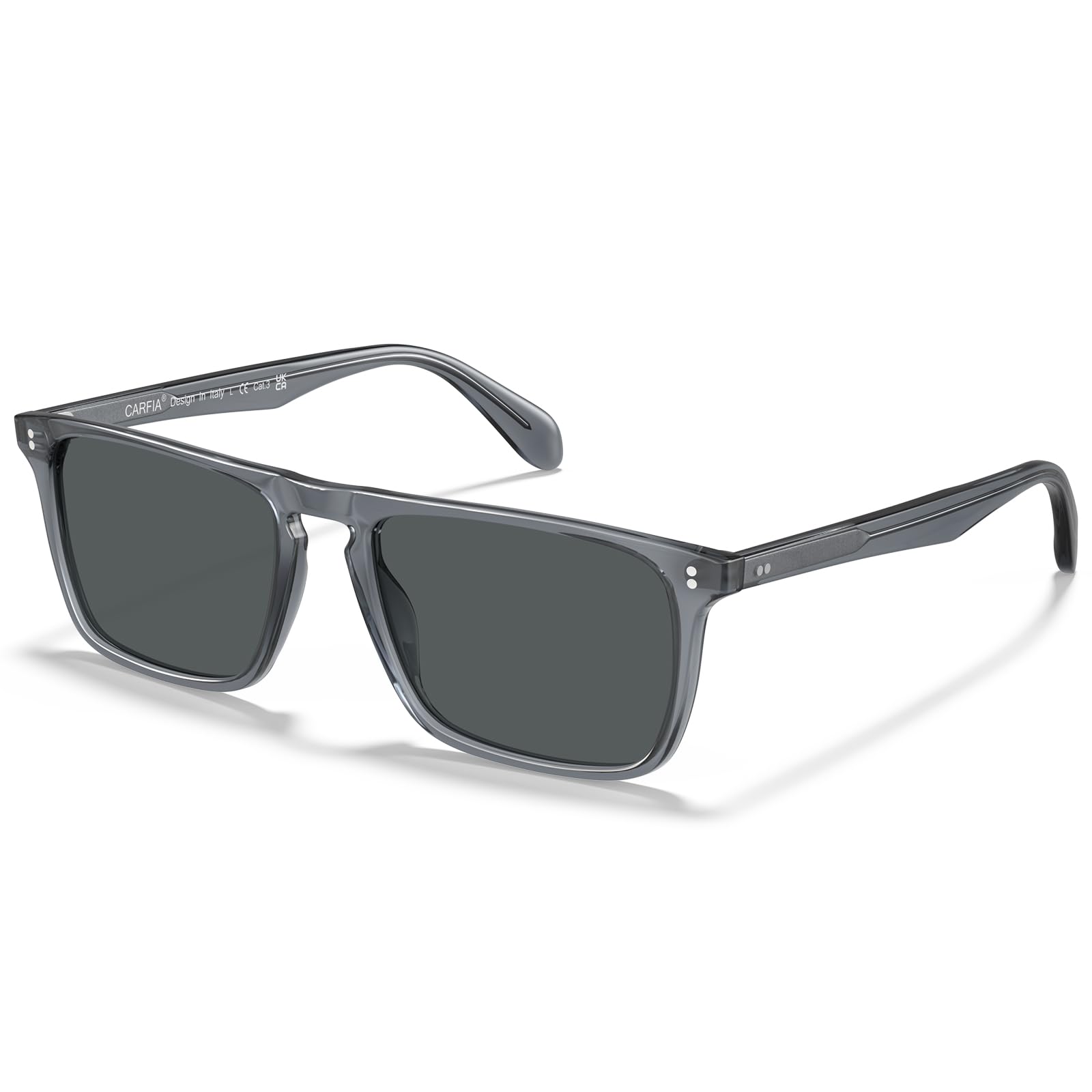 CARFIA Retro Polarized Sunglasses for Men UV Protection Hand-crafted Acetate Frame Fashion Cool Sun Glasses CA53572