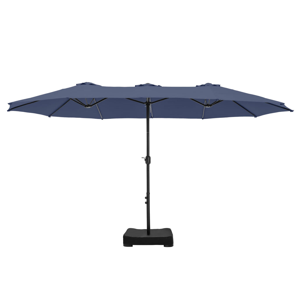 Sophia & William 15 ft Extra Large Patio Umbrella with Base Included, Rectangular Outdoor Umbrella Heavy Duty, Market Umbrella Double-sided Fade Resistant for Pool Garden Backyard, Beige